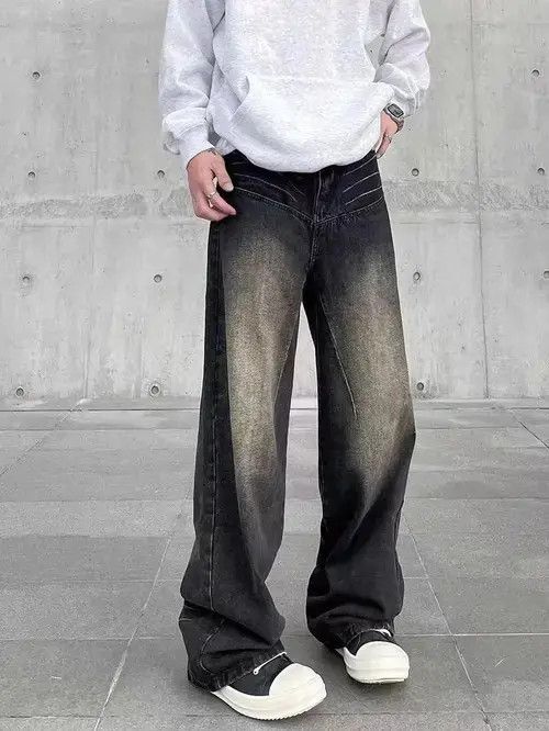 VIBE Street hiphop retro grunge topstitch wide leg jeans Size US 32 / EU 48 - 1 Thumbnail