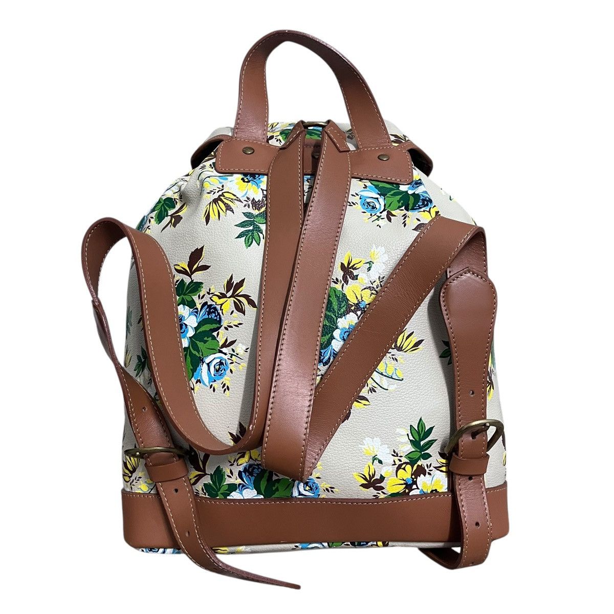 Kenzo Authentic Vintage Kenzo Paris Floral Leather Backpack Size ONE SIZE - 2 Thumbnail