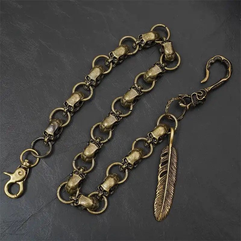 Vintage Waist Key Chain Skull Metal Hip Hop Gothic Punk Skull Pants Size ONE SIZE - 1 Thumbnail