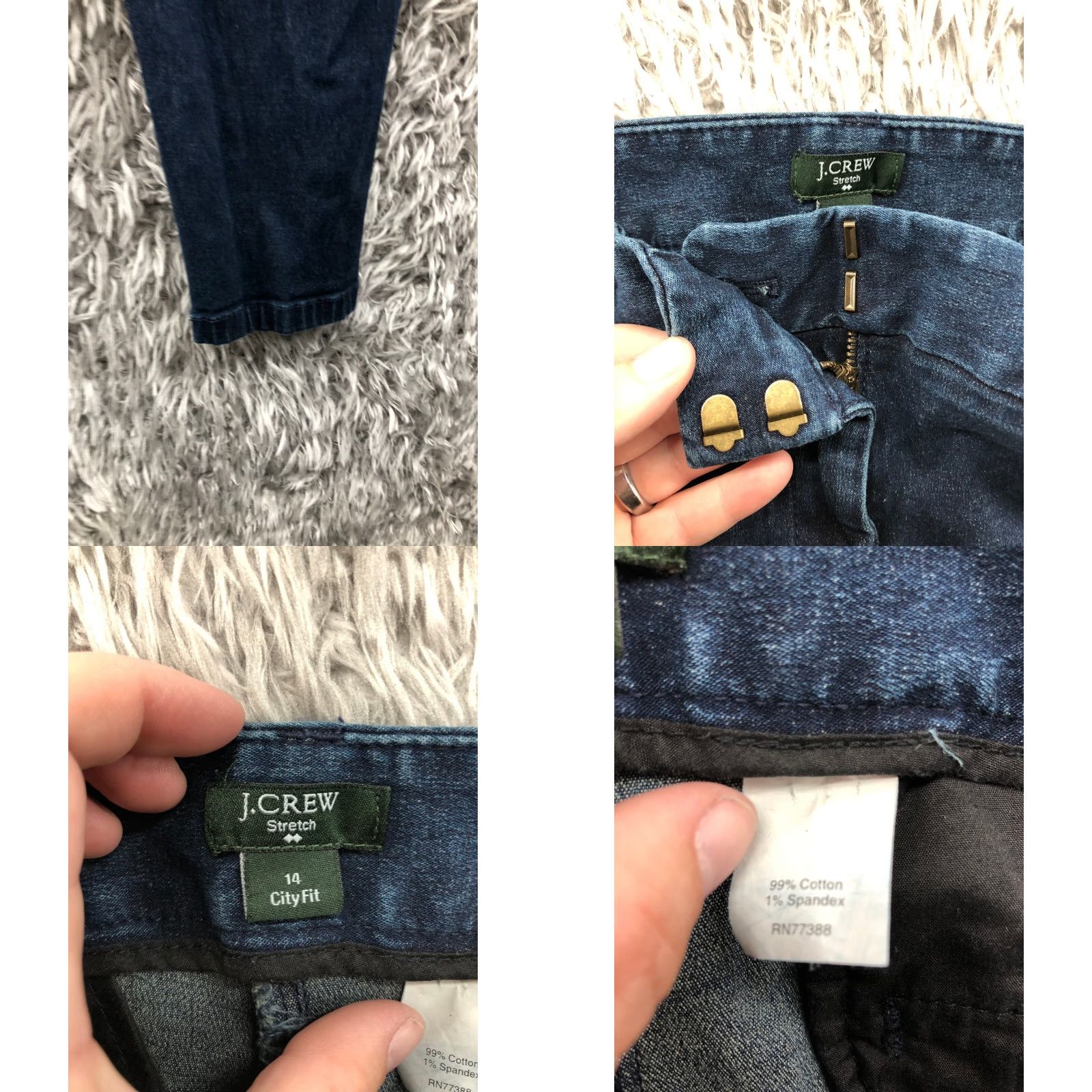 J.Crew J.Crew City Fit Skinny Jeans Size 14 Womens Mid Rise Dark Wash Blue Denim Size 36" / US 14 / IT 50 - 8 Thumbnail