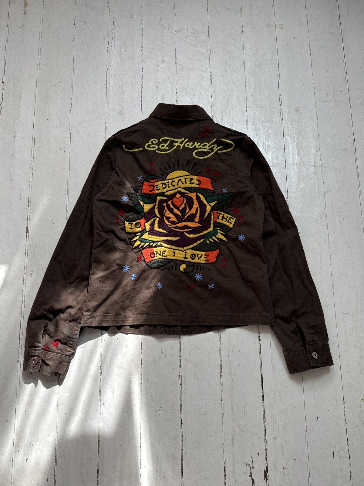 Ed Hardy VINTAGE ED HARDY EMBROIDERED LOGO 2000s BUTTON UP JACKET Size M / US 6-8 / IT 42-44 - 1 Thumbnail
