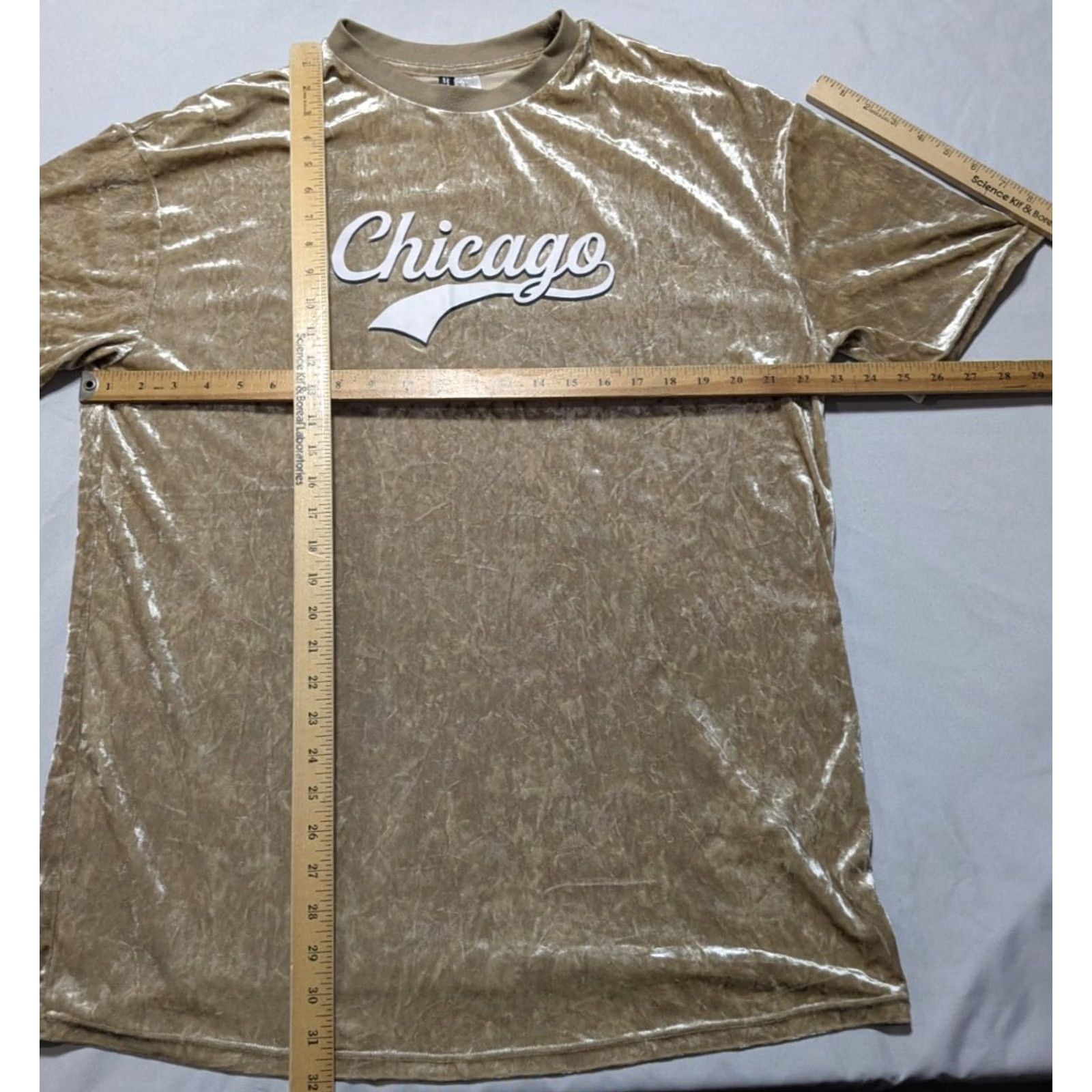 H&M DIVIDED by H&M CHICAGO GOLD CRUSHED VELVET - Women Medium T-Shirt Dress EUC Size M / US 6-8 / IT 42-44 - 6 Thumbnail