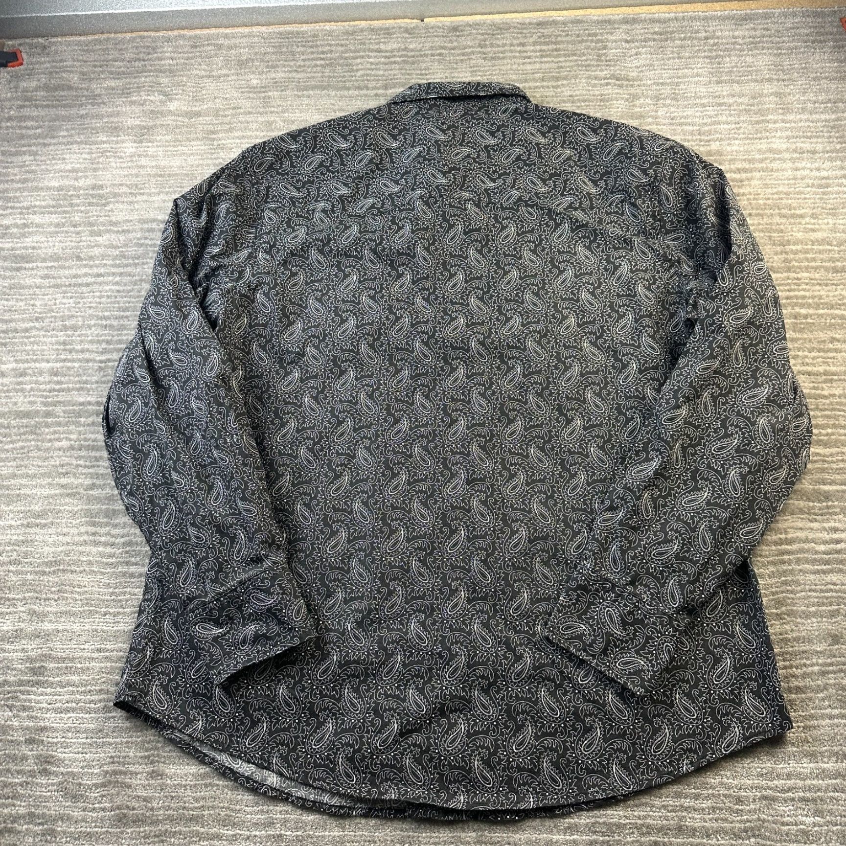 Wrangler VINTAGE Wrangler Shirt Mens XL Black Paisley All over Print Pearl Snap Western Size US XL / EU 56 / 4 - 2 Thumbnail