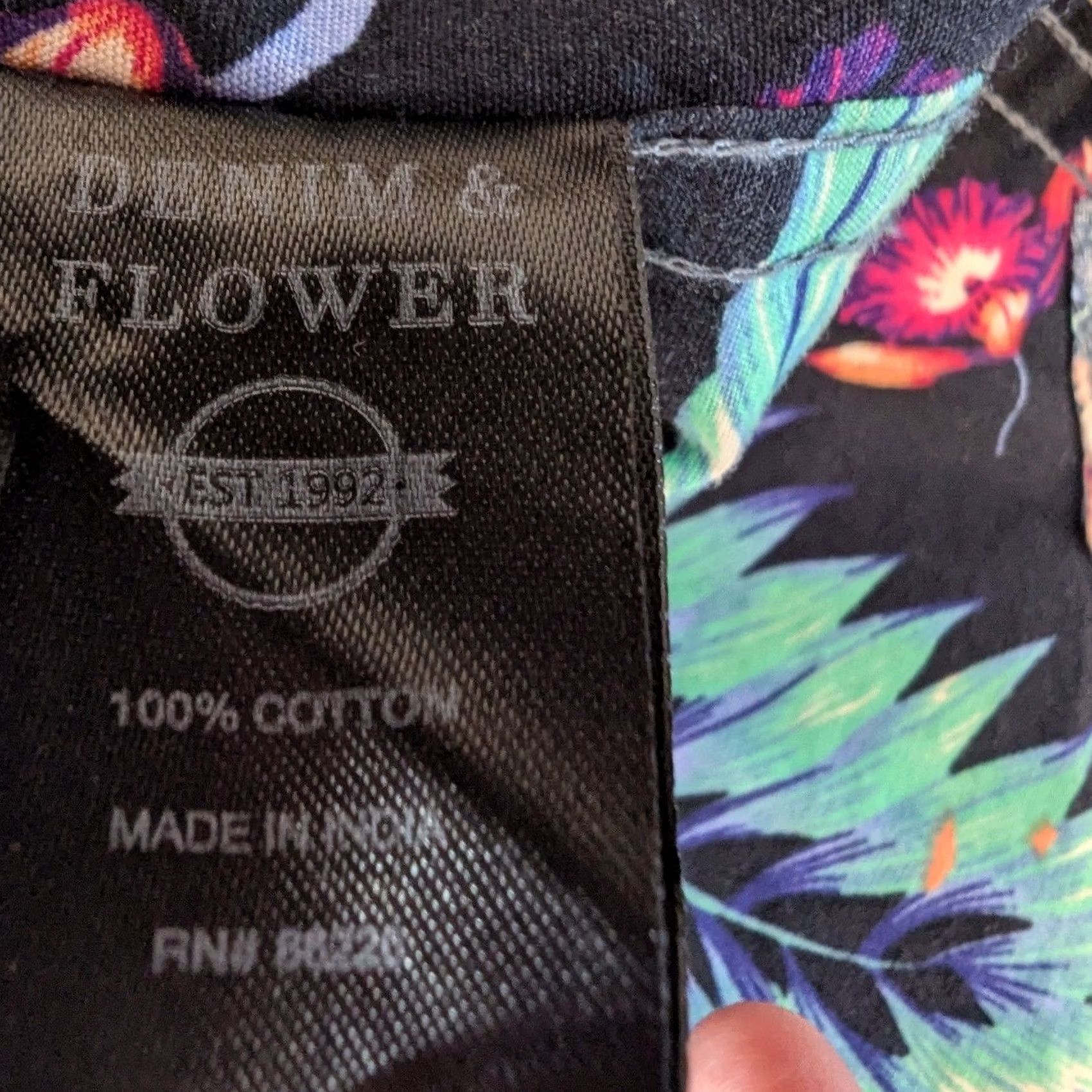 Denime Denim & Flower Mens Slim Fit Short Sleeve Button-Down Shirt M Size US M / EU 48-50 / 2 - 8 Thumbnail