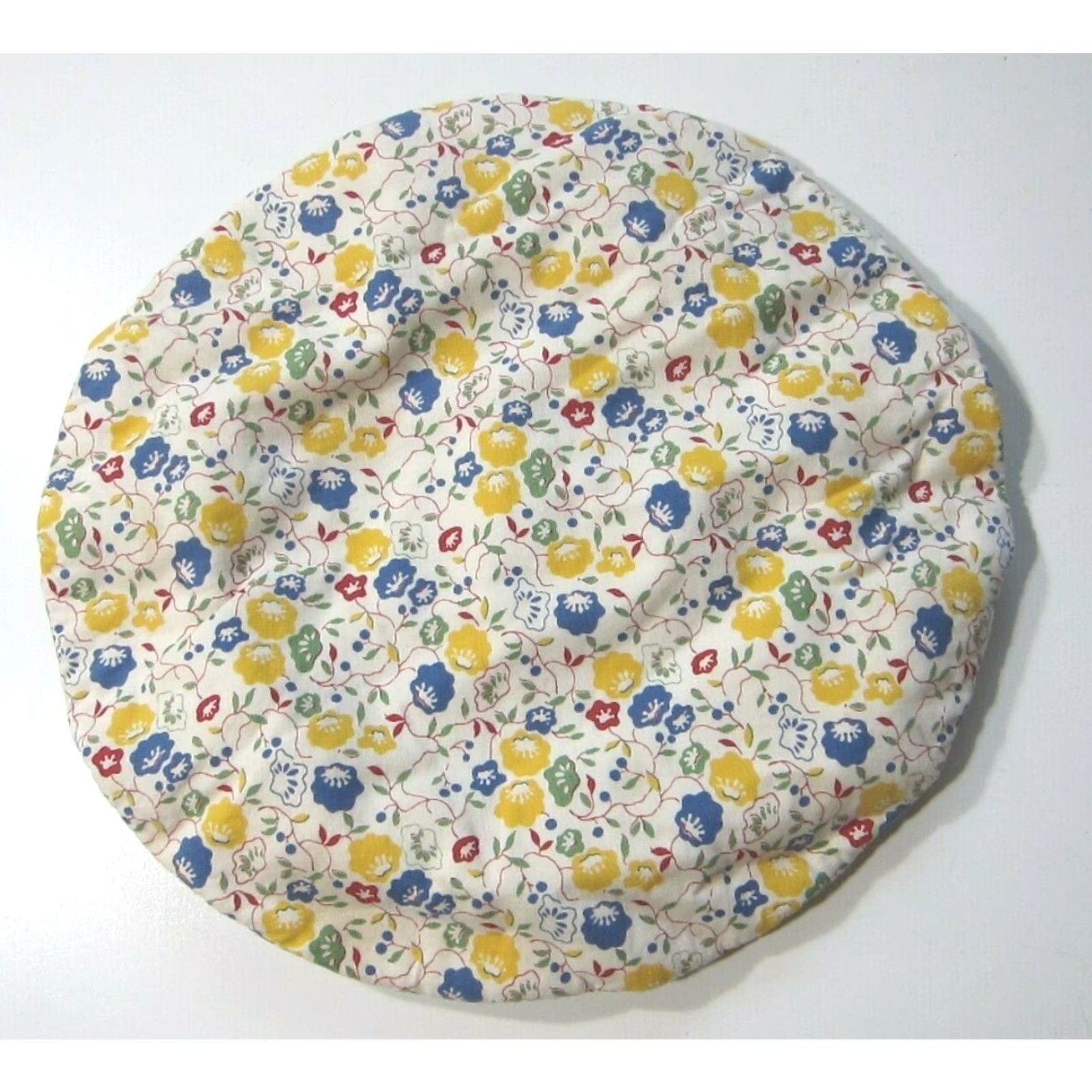 Vintage Vintage Floral Reversible Hair Cover Bonnet Head Wrap Cap L Cotton Yellow Blue Floral Reversible Lined Pink 100% Cotton Womens Bonnet Cap L Size ONE SIZE - 6 Thumbnail