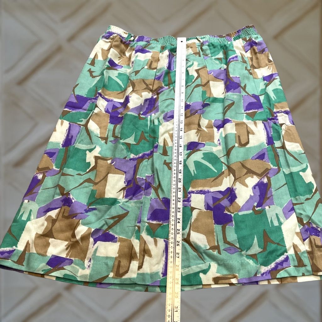 Vintage Campus Casuals Skirt Womens XL Green Elastic Waist Pocket Midi A-Line Ladies Night/Party Casual - Womens XL Green Elastic Waist Midi Skirt Size 40" / US 18 - 1 Thumbnail