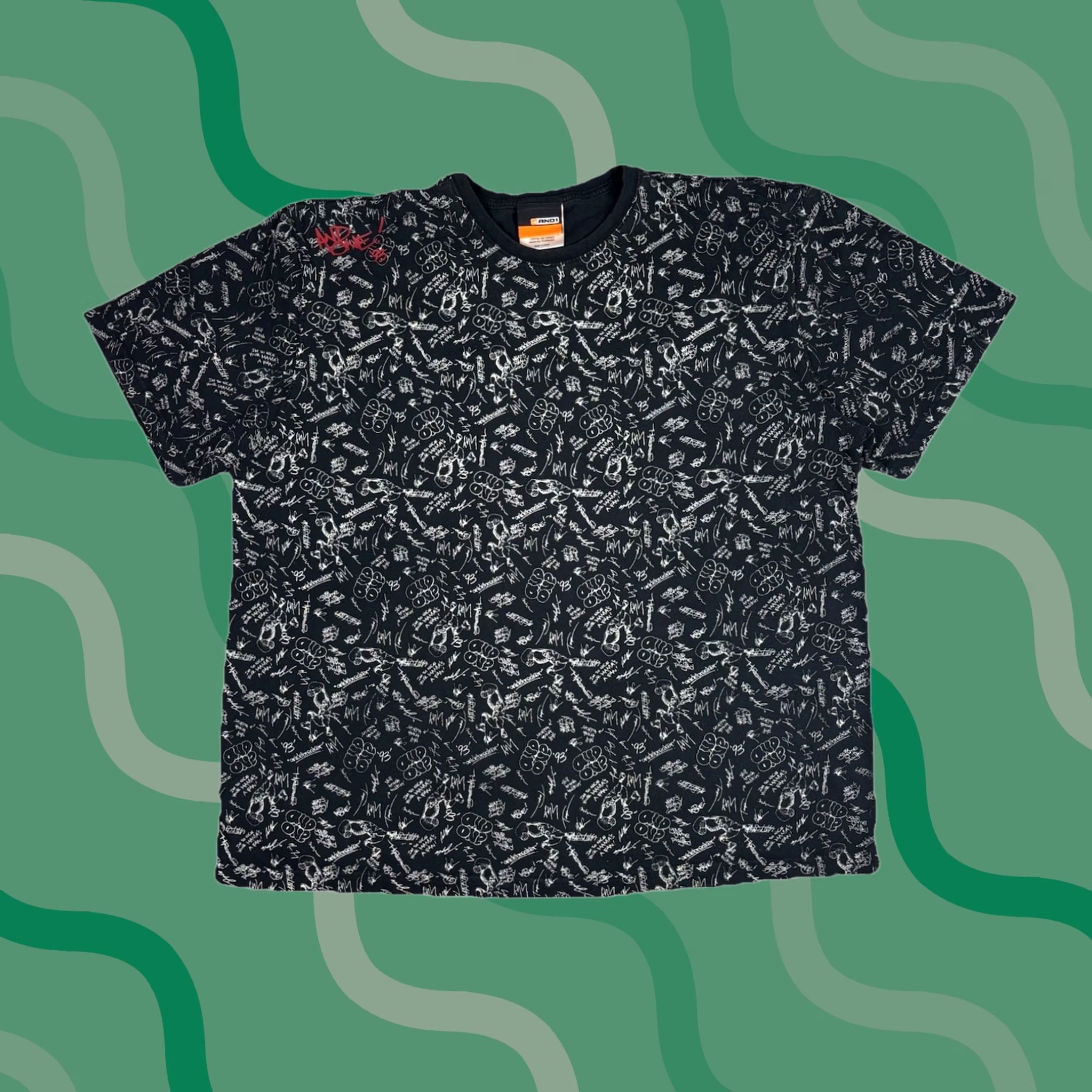 Vintage VINTAGE AND1 T-Shirt Adults 2XL Black Crew Neck Graphic Print Short Sleeve 90s Football Angel 5 Seconds of Summer Mens Size US XXL / EU 58 / 5 - 1 Thumbnail