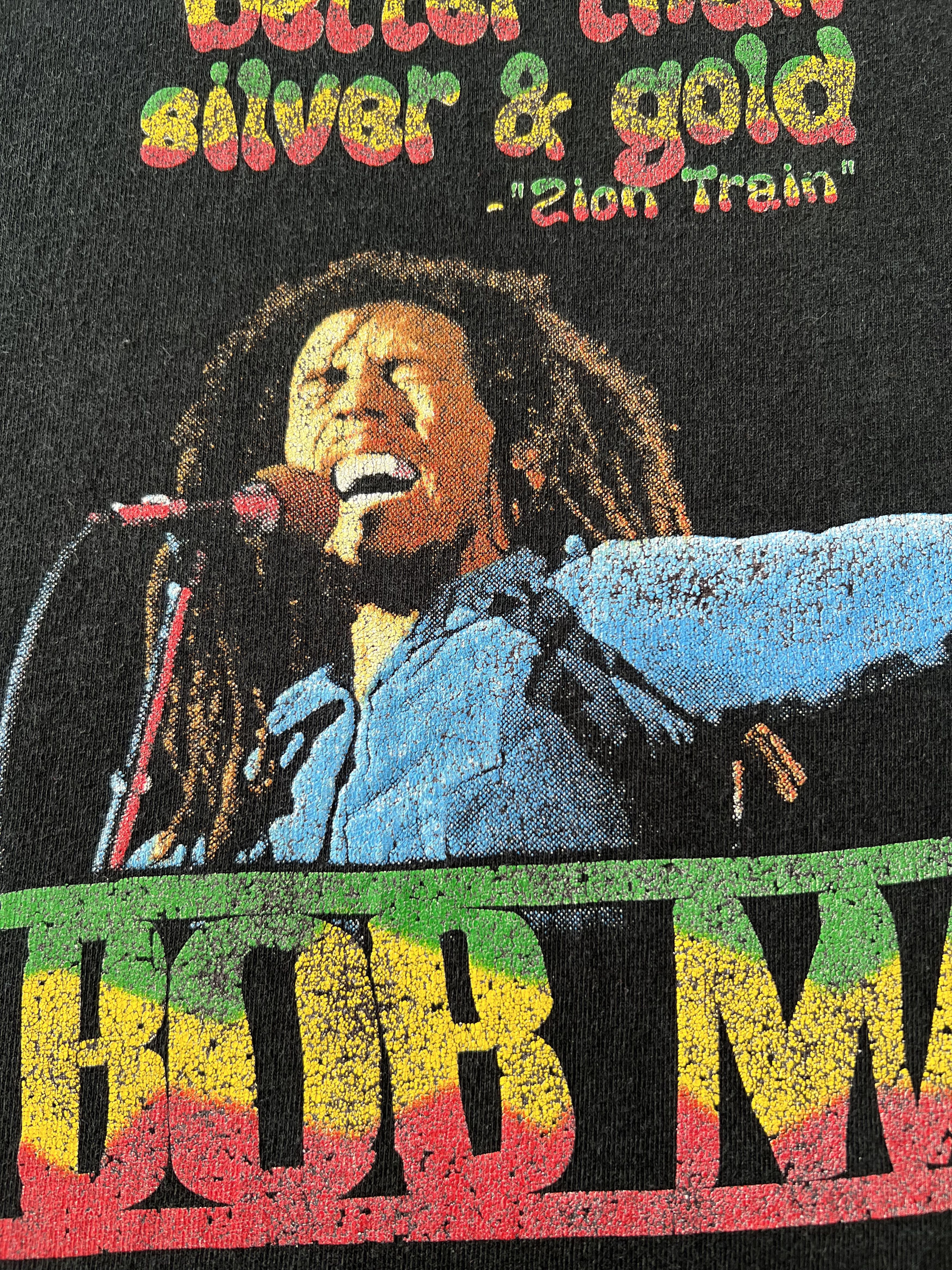 Band Tees Vintage 1996 Bob Marley Zion Train Jamaica Black T-shirt Size US XL / EU 56 / 4 - 13 Thumbnail