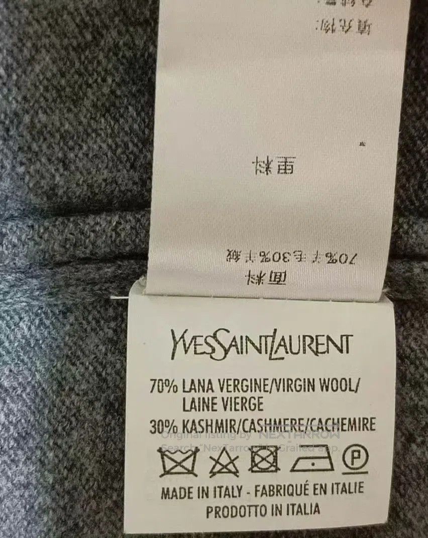 Saint Laurent Paris YSL Gray Wool Cable Knit Sweater. Size US S / EU 44-46 / 1 - 7 Thumbnail