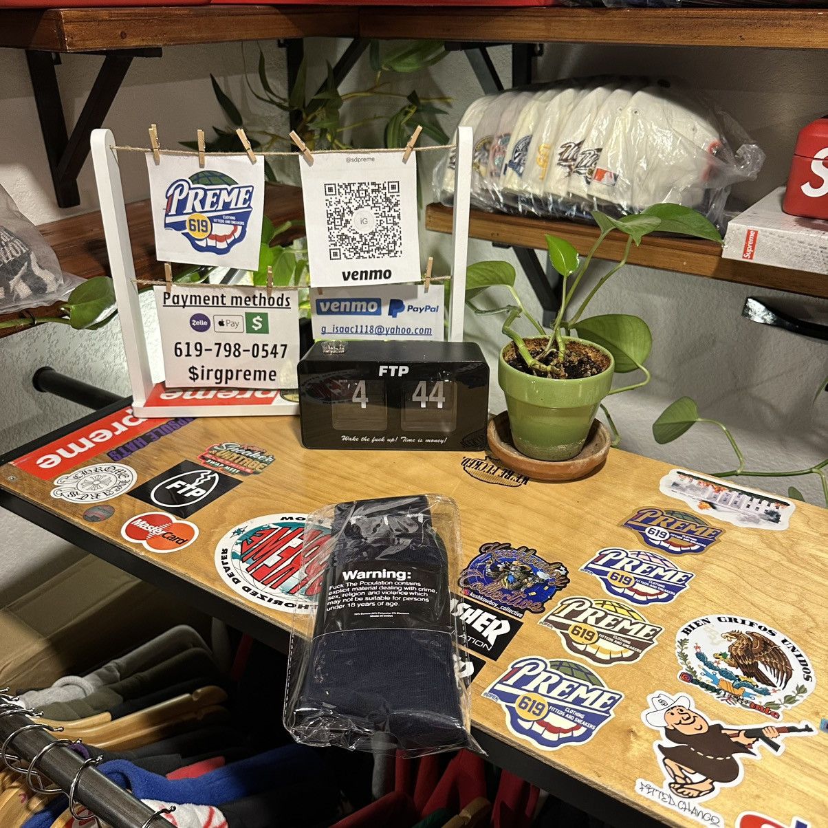 Fuck The Population Ftp bear socks (navy) Size ONE SIZE - 2 Thumbnail