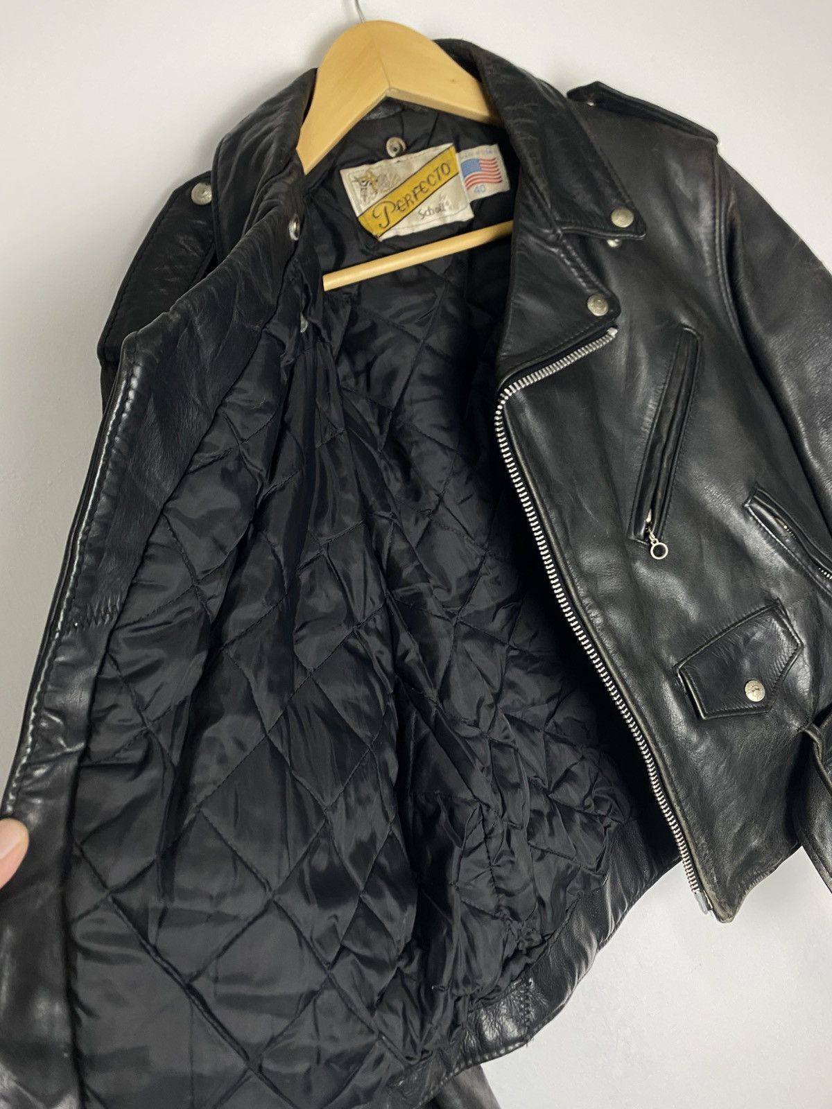 Schott Rare Vintage 80s Schott Perfecto Double Collar Size 40 Size US L / EU 52-54 / 3 - 13 Thumbnail