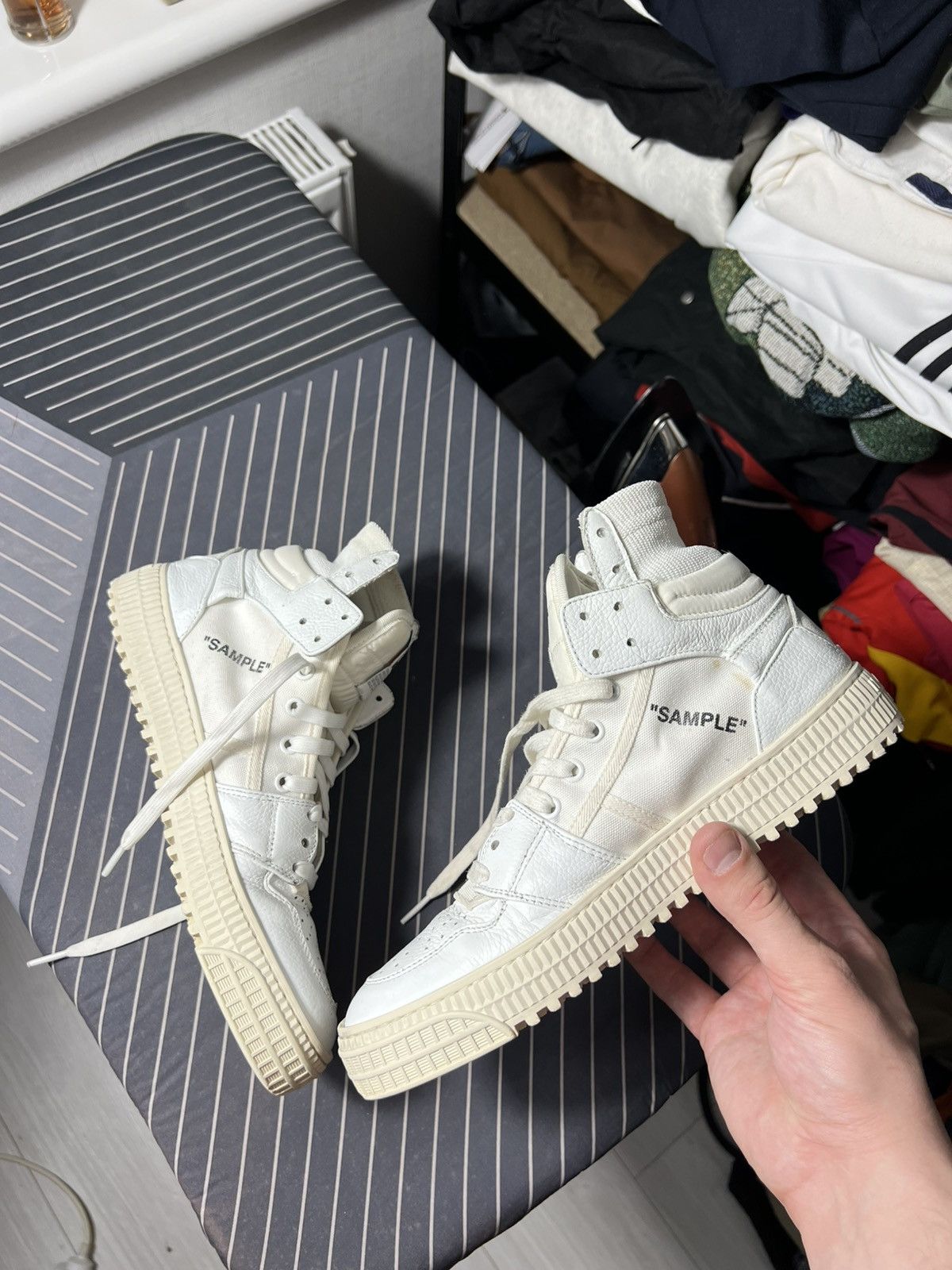 Off-White Off-White High Top Sneakers White “Sample” Industrial 39 Size US 6 / EU 39 - 9 Thumbnail