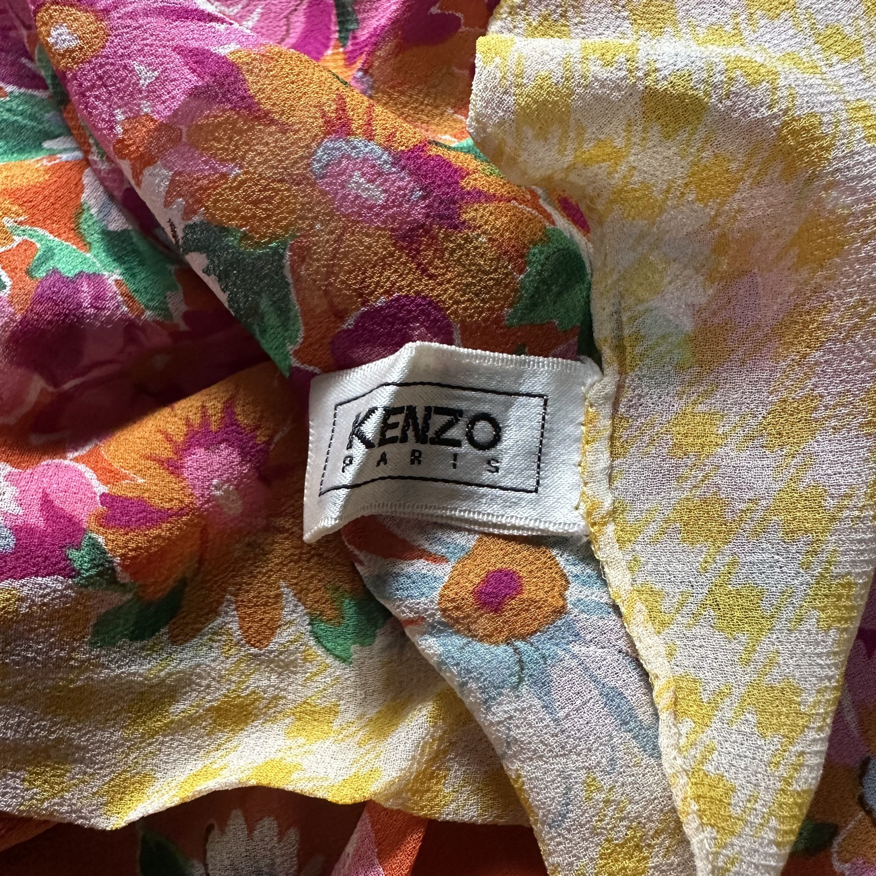 Japanese Brand × Kenzo × Silk Laundry 🔥RARE🔥Kenzo Paris Silk Neckerchief Scarf Headband Size ONE SIZE - 5 Thumbnail
