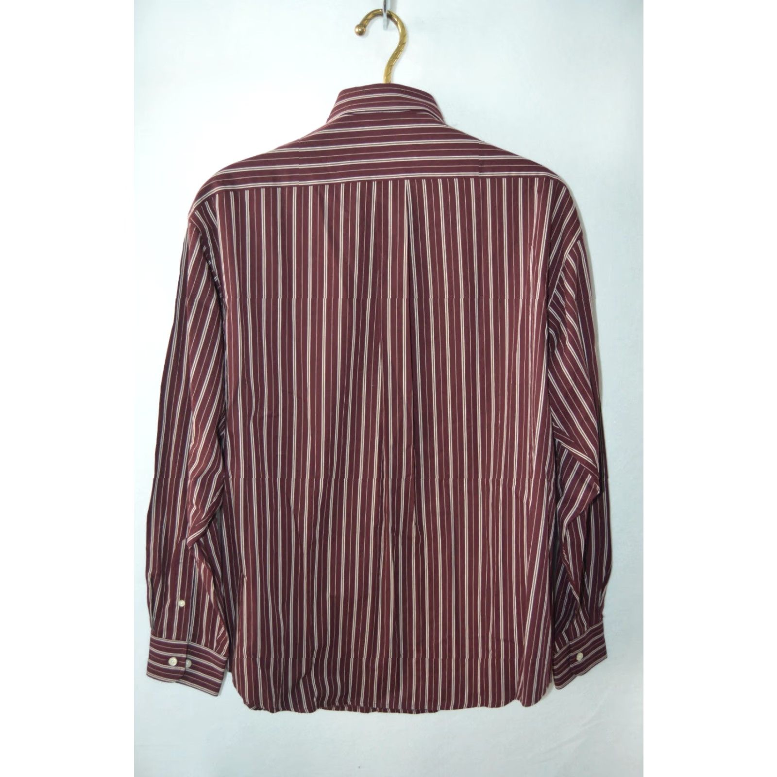 Roundtree & Yorke ROUNDTREE & YORKE Mens Heritage Brown Striped Shirt Cotton Pocket L NWT Size US L / EU 52-54 / 3 - 2 Thumbnail