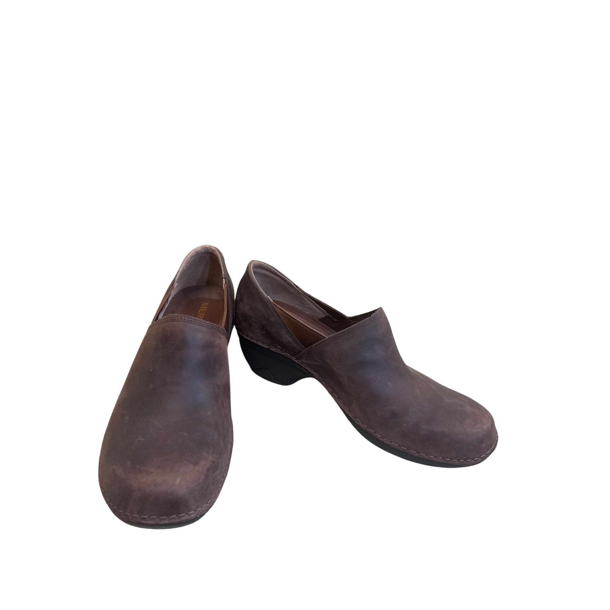Merrell Merrell Womens Brown Leather Clogs Shoes Size 9.5 SKU 8243 Size US 9.5 / IT 39.5 - 1 Thumbnail