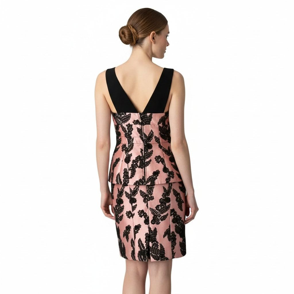 Marc Jacobs Marc Jacobs Pink Black Embroidered Sleeveless Midi Dress,US4 Size S / US 4 / IT 40 - 6 Thumbnail