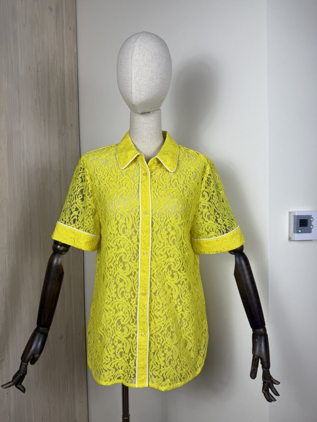 Essentiel Antwerp Essentiel Antwerp Neon Yellow Lace Shirt – Size 38 (S/M) Size S / US 4 / IT 40 - 3 Thumbnail