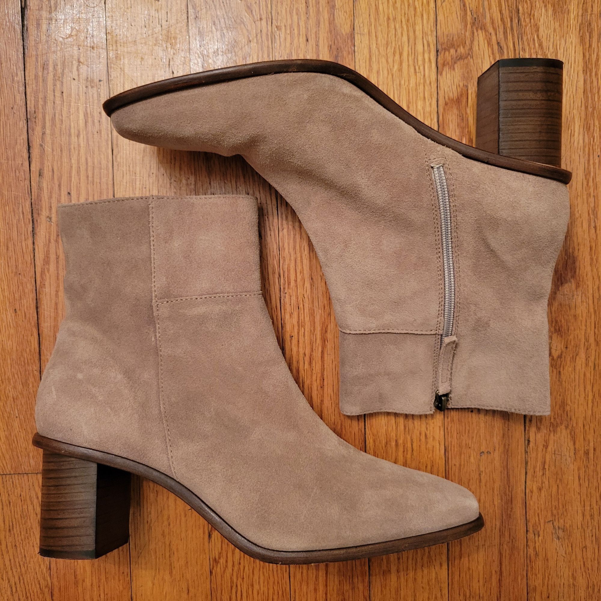 Portland Leather Patina 11 Suede Ankle Boots 41 VERO Square Toe Handmade Port Size US 11 / IT 41 - 1 Thumbnail