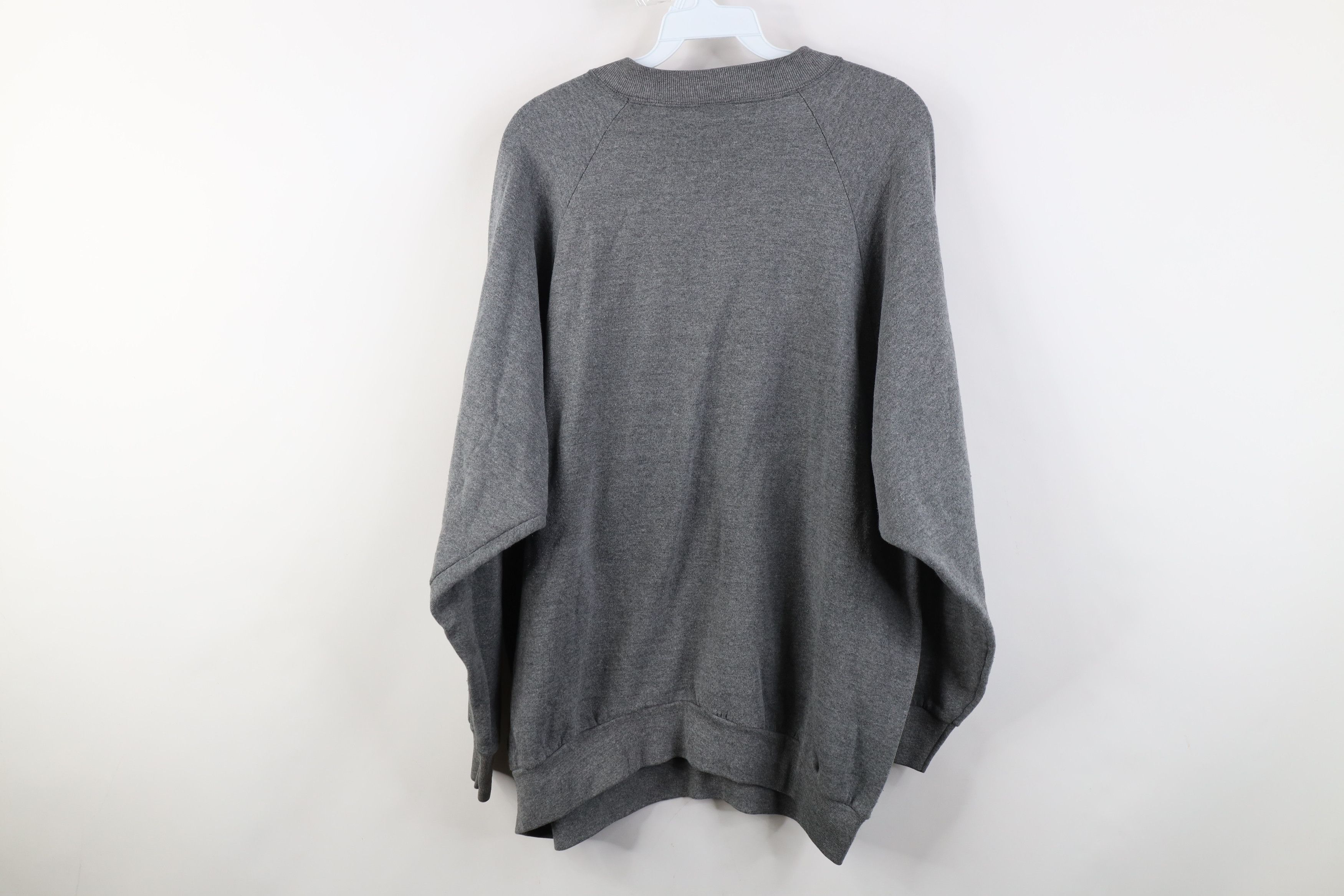 Vintage Vintage 90s Streetwear Blank Crewneck Sweatshirt Gray USA Size 3XL / US 20-22 - 10 Thumbnail
