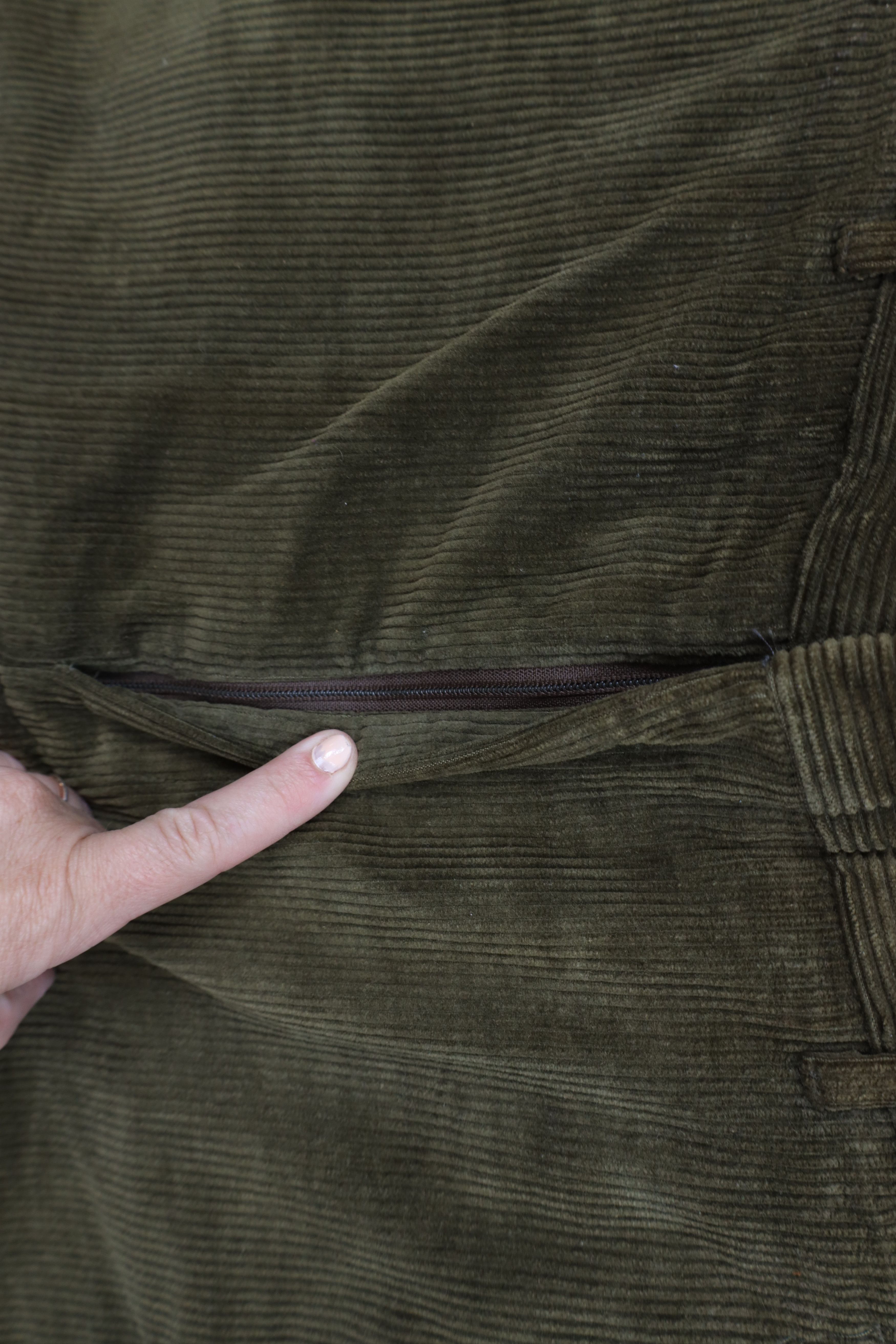 Vintage Vintage 70s Streetwear Wide Leg Corduroy Chino Pants Green Size US 32 / EU 48 - 6 Thumbnail