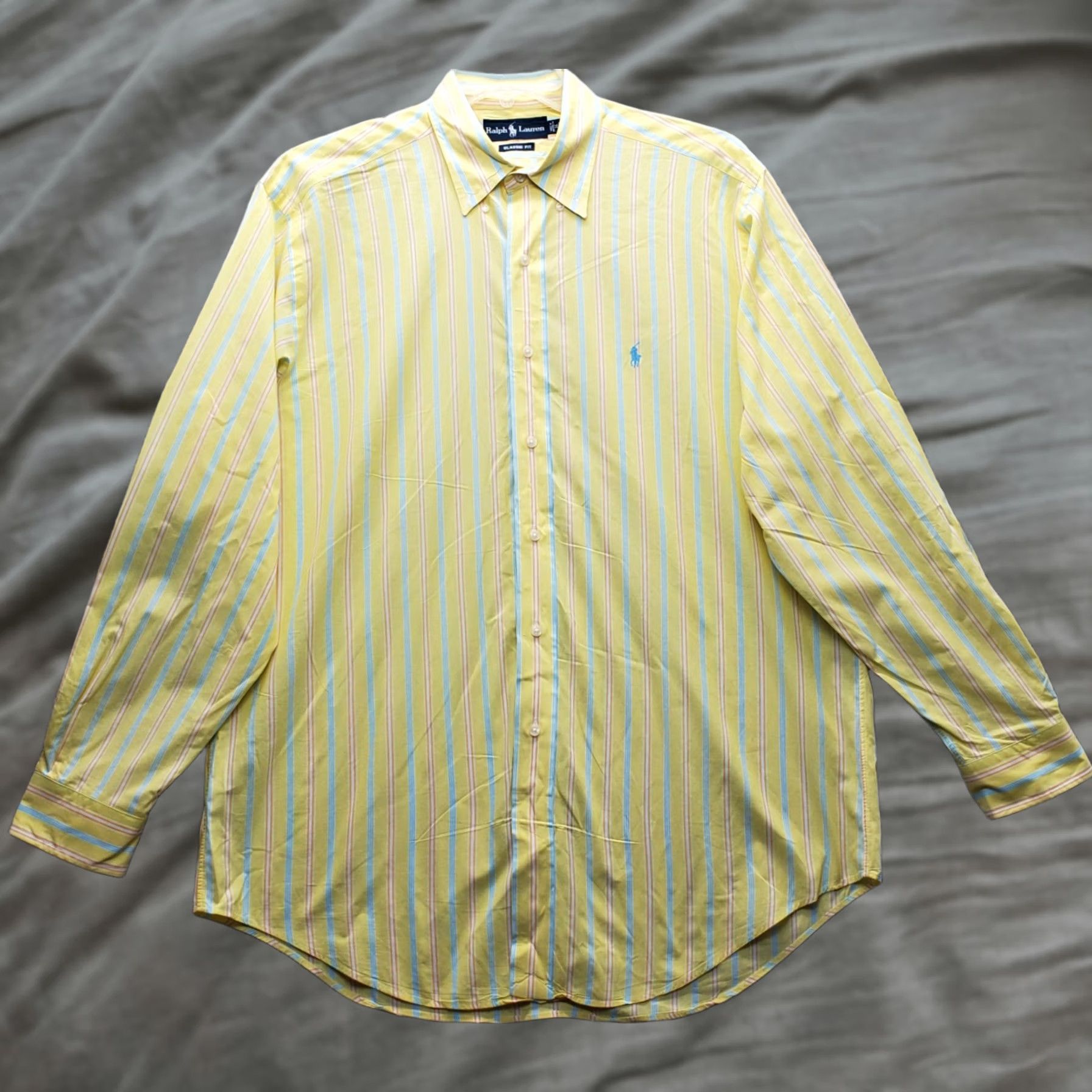 Ralph Lauren Ralph Lauren Dress Shirt Mens 16 Striped Classic Fit Collared Button-Down Shirt Mens Size 16 Multicolor Size 42R - 1 Thumbnail