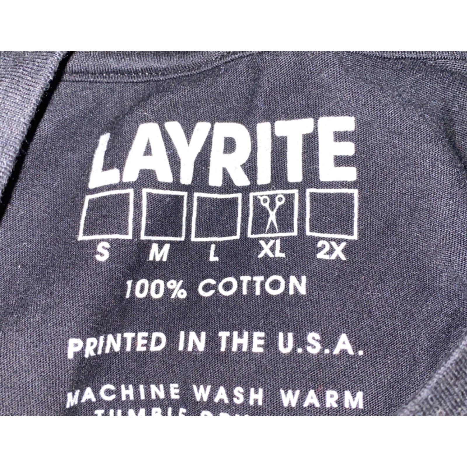 Vintage Layrite Barbers T-Shirt Mens Black Short Sleeve XL Cotton Shirt Size US XL / EU 56 / 4 - 4 Thumbnail