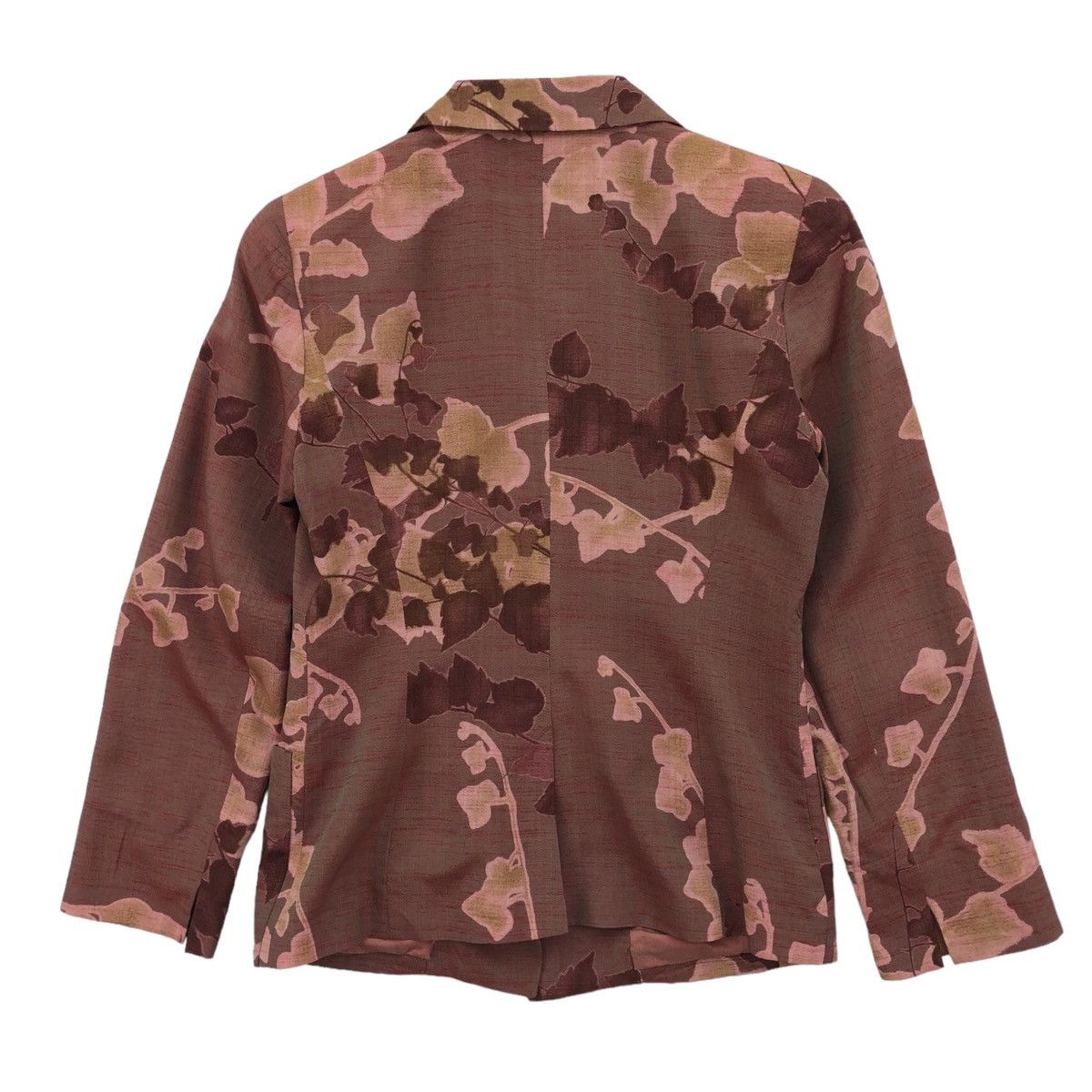Kenzo KENZO Paris Brown Floral Pattern Rayon Suit Blazer / Jacket Size M / US 6-8 / IT 42-44 - 13 Thumbnail