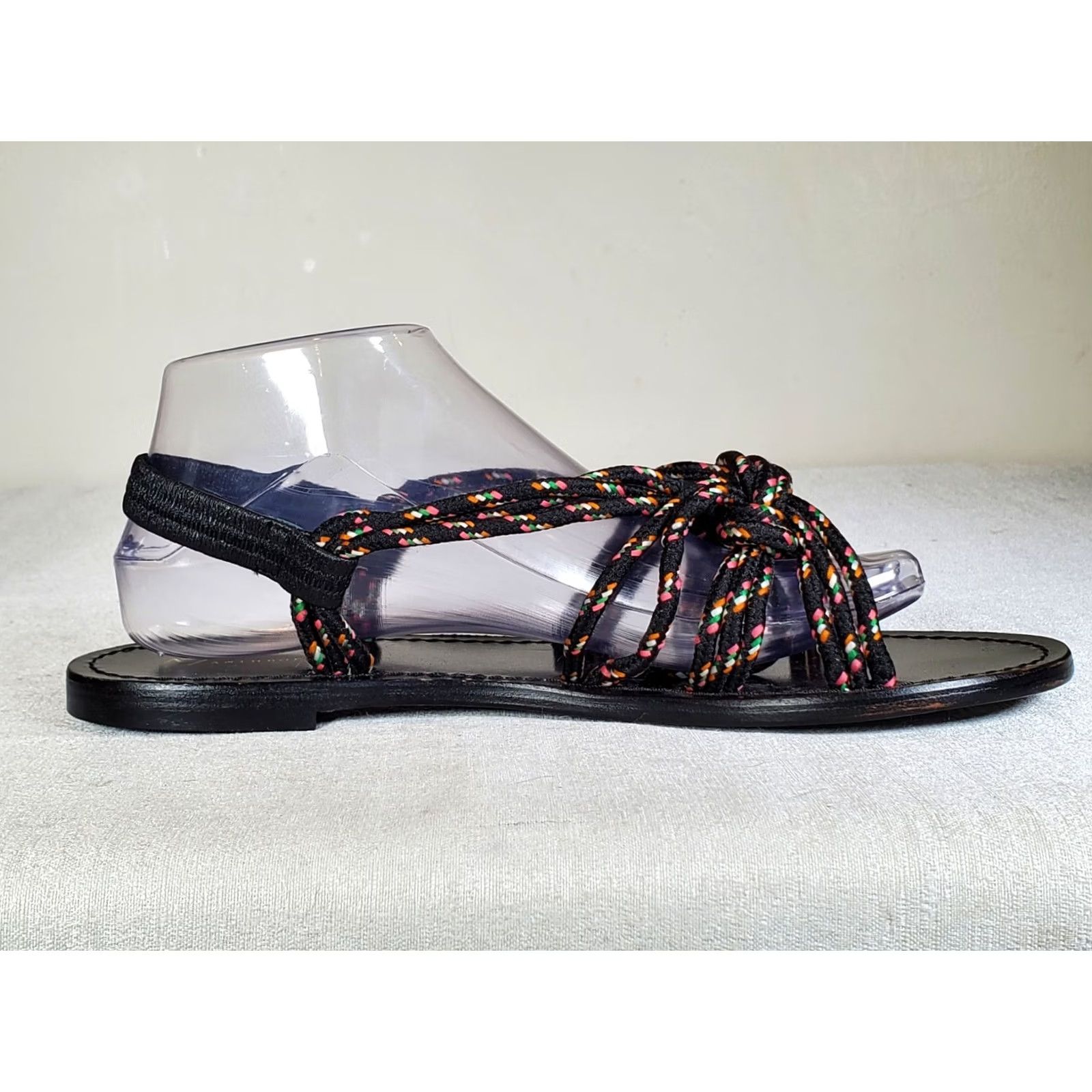 Anthropologie Anthropologie Reeta Sandals Women's US 10 Leather Knotted Stretch Strap Casual Slingbacks Multicolor Size US 10 / IT 40 - 4 Thumbnail