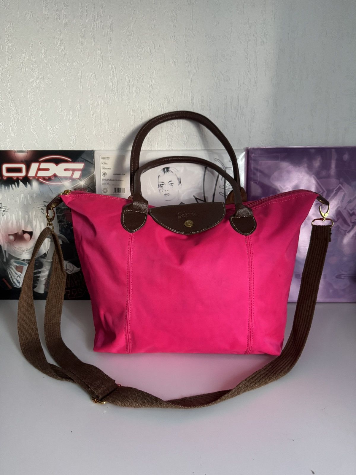 Longchamp Longchamp Le Pilage Pink Bag Archive Luxury Designer Size ONE SIZE - 1 Thumbnail