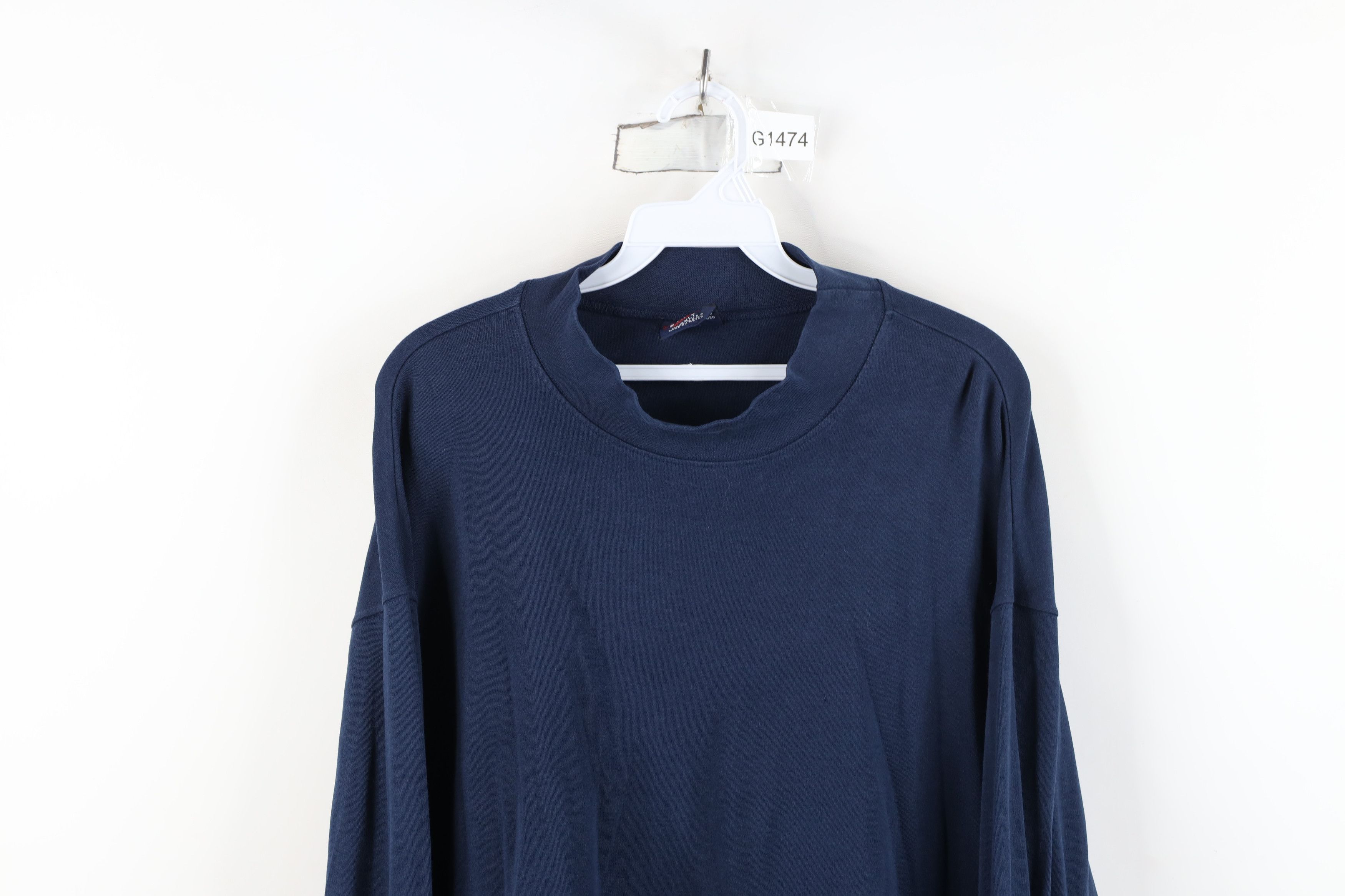 Vintage Vintage 90s Streetwear Mock Neck Long Sleeve T-Shirt USA Size US XXL / EU 58 / 5 - 2 Thumbnail