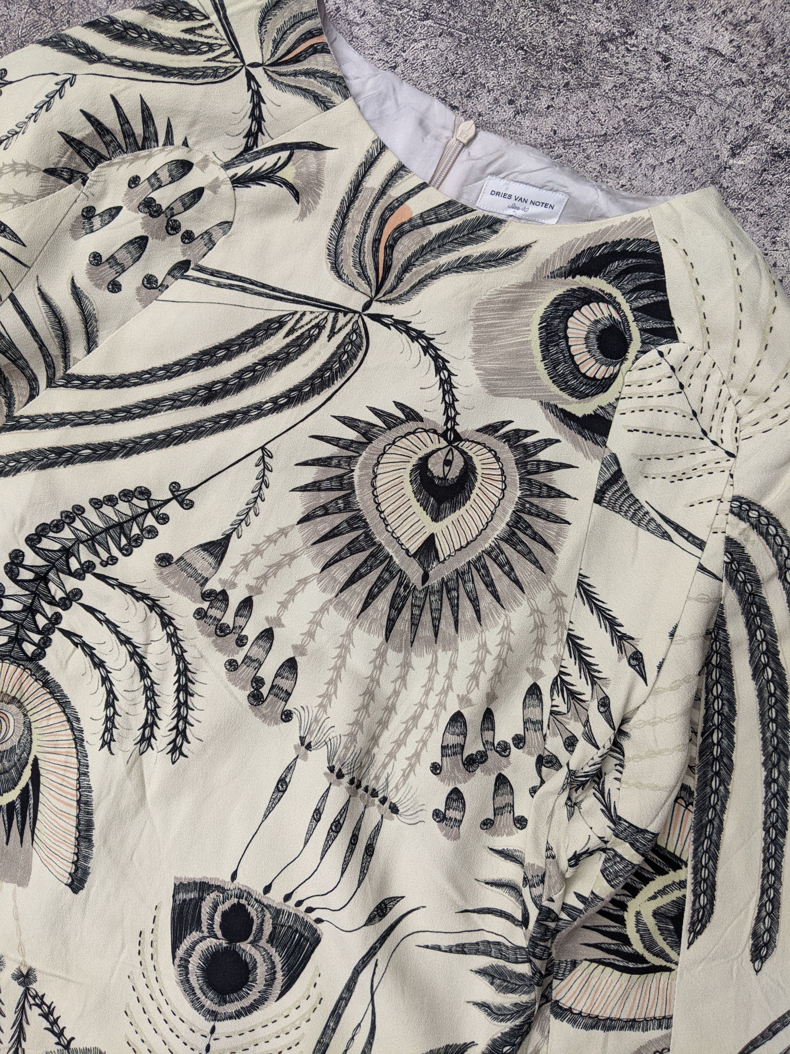 Dries Van Noten Viscose Peacock Feather Print Size S / US 4 / IT 40 - 4 Thumbnail