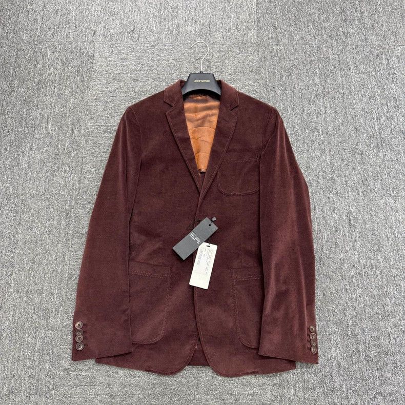 Dolce & Gabbana DG Burgundy Velvet Blazer Jacket Size US XL / EU 56 / 4 - 1 Thumbnail
