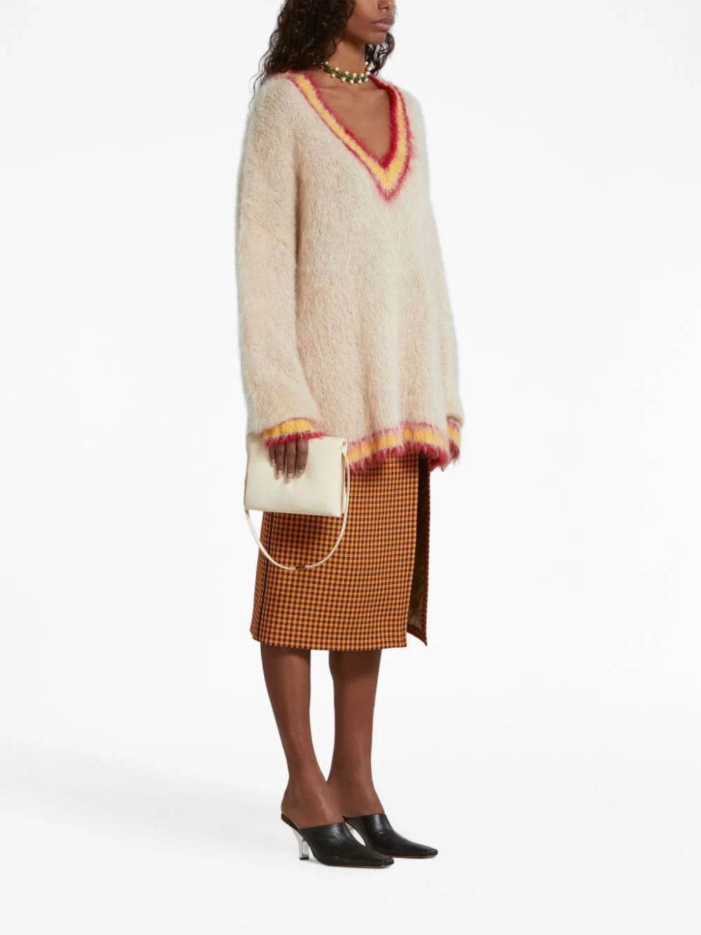 Marni o1w1db10824 Blend Jumper in Ecru Size XS / US 0-2 / IT 36-38 - 4 Thumbnail