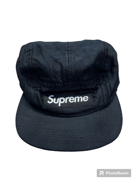 Supreme Supreme Raw Silk F/W '17 Black Camp Cap | Grailed