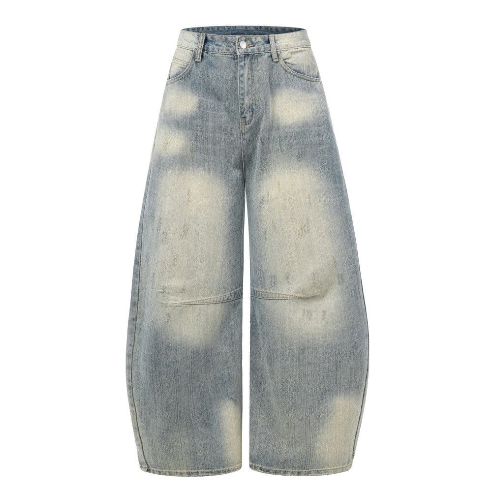Vintage Punk Retro Washed Gradient Distressed Scimitar Jeans Size US 32 / EU 48 - 1 Thumbnail