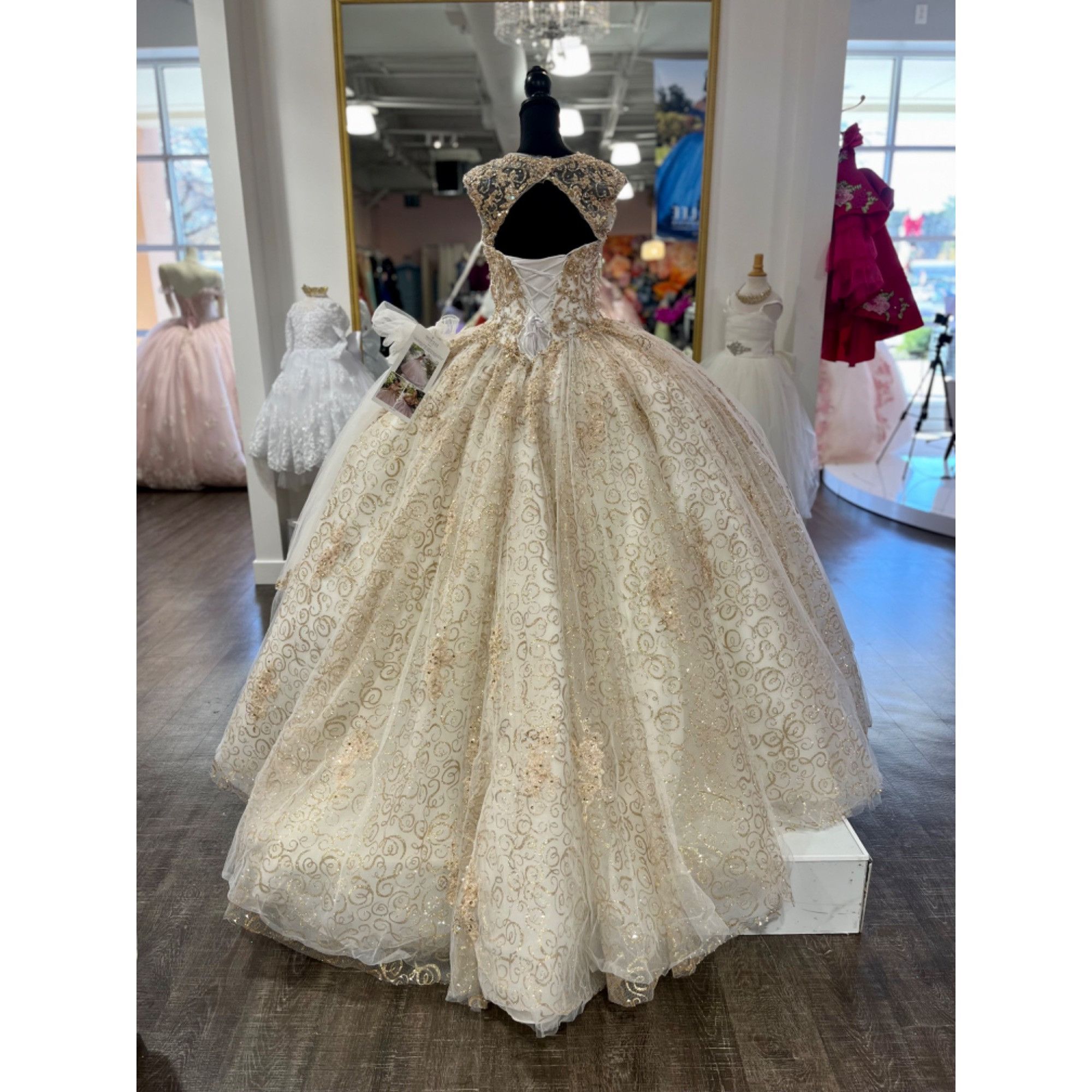 Other 89246 Quinceanera dress by Vizacaya Crystal Beaded, Metallic Size M / US 6-8 / IT 42-44 - 4 Thumbnail