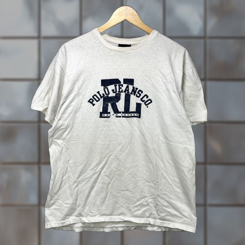 Ralph Lauren VINTAGE 90s Polo Ralph Lauren T-Shirt Mens M White 90s KAWS x Uniqlo Jeans? Size US M / EU 48-50 / 2 - 1 Thumbnail