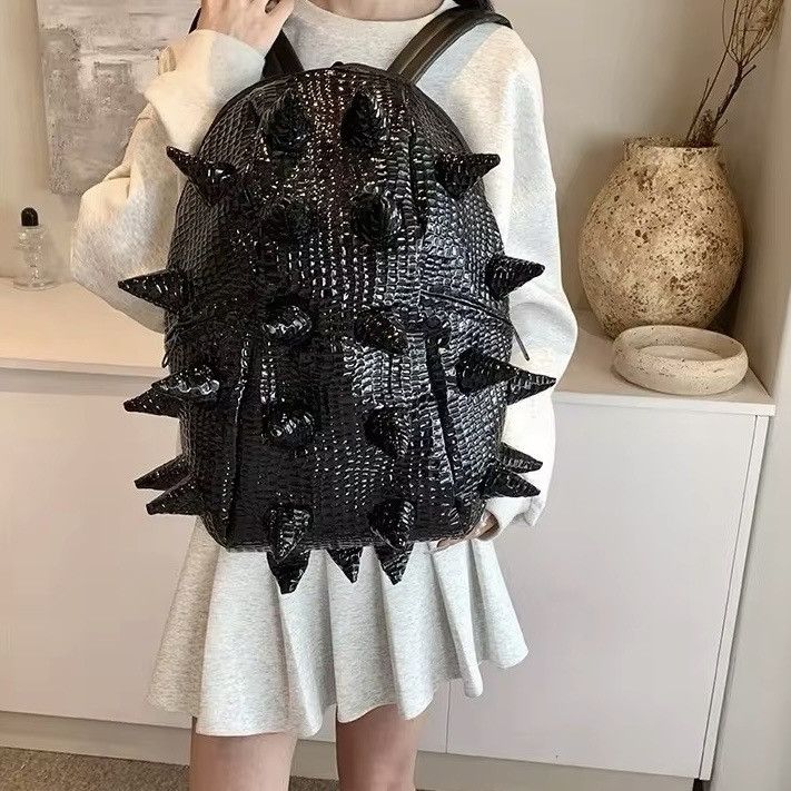 Other Gothic Punk Capacity Hedgehog Trendy Waterproof Backpack Size ONE SIZE - 2 Thumbnail
