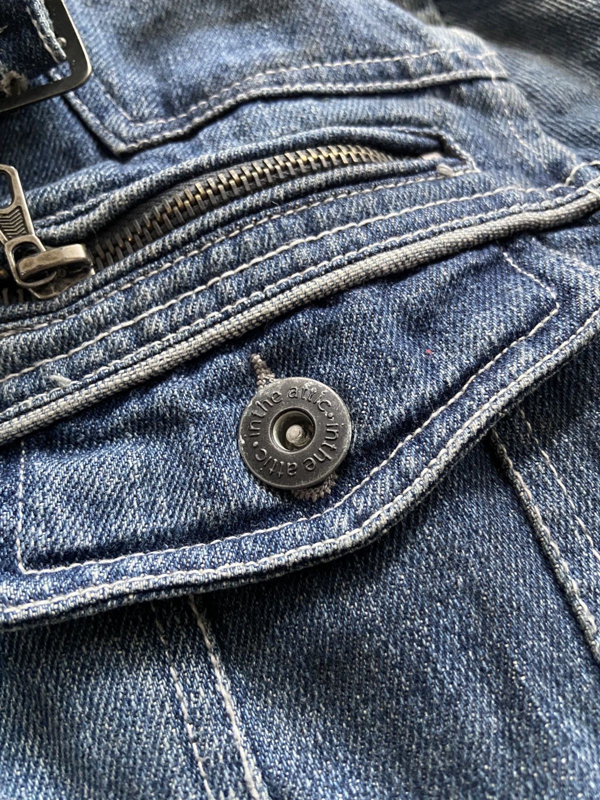 2000s In The Attic - Vkei Apocalypse Style Fur Denim Jacket