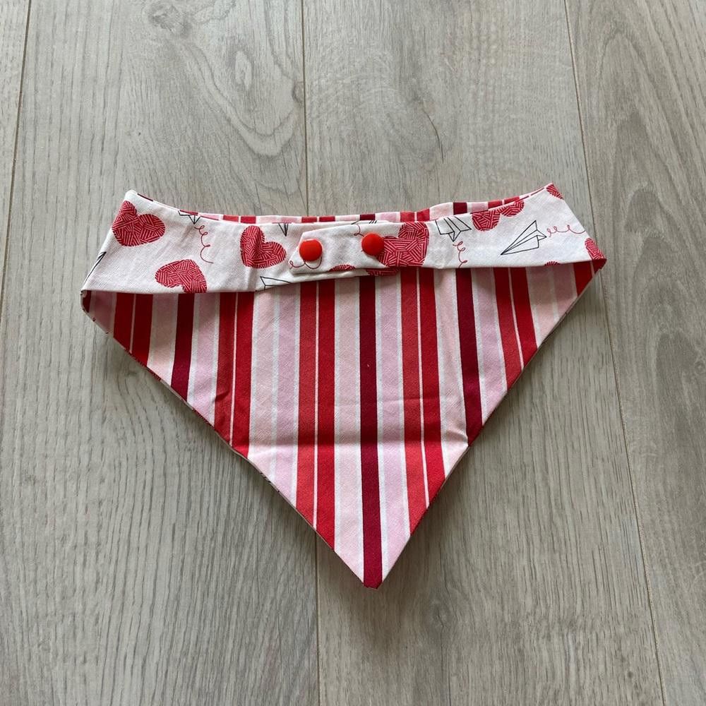 Designer Red Stripe and Letter Dog Bandana Size ONE SIZE - 4 Thumbnail
