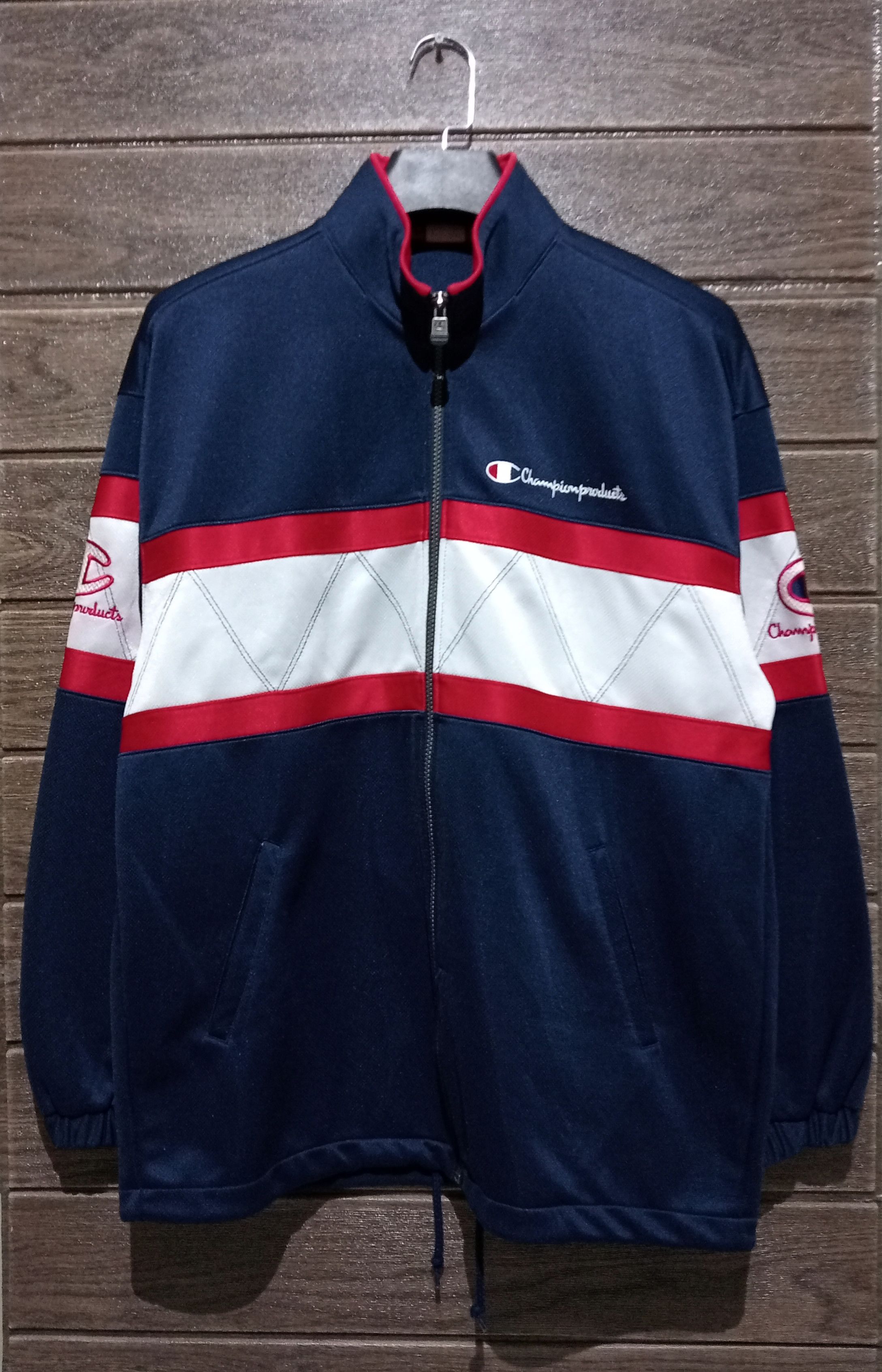 Champion Jacket Vintage Size Jaspo L Champion Track Jacket 90s Champion Products Made In Japan deals Color Block Track Top Jacket Size M/L