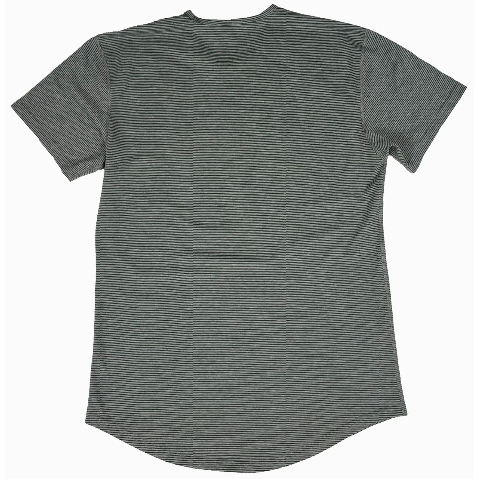Vintage BYLT Men’s Drop Cut Short Sleeve Tee Striped Sz M Shirt Athletic Gray Size US 31 - 2 Thumbnail