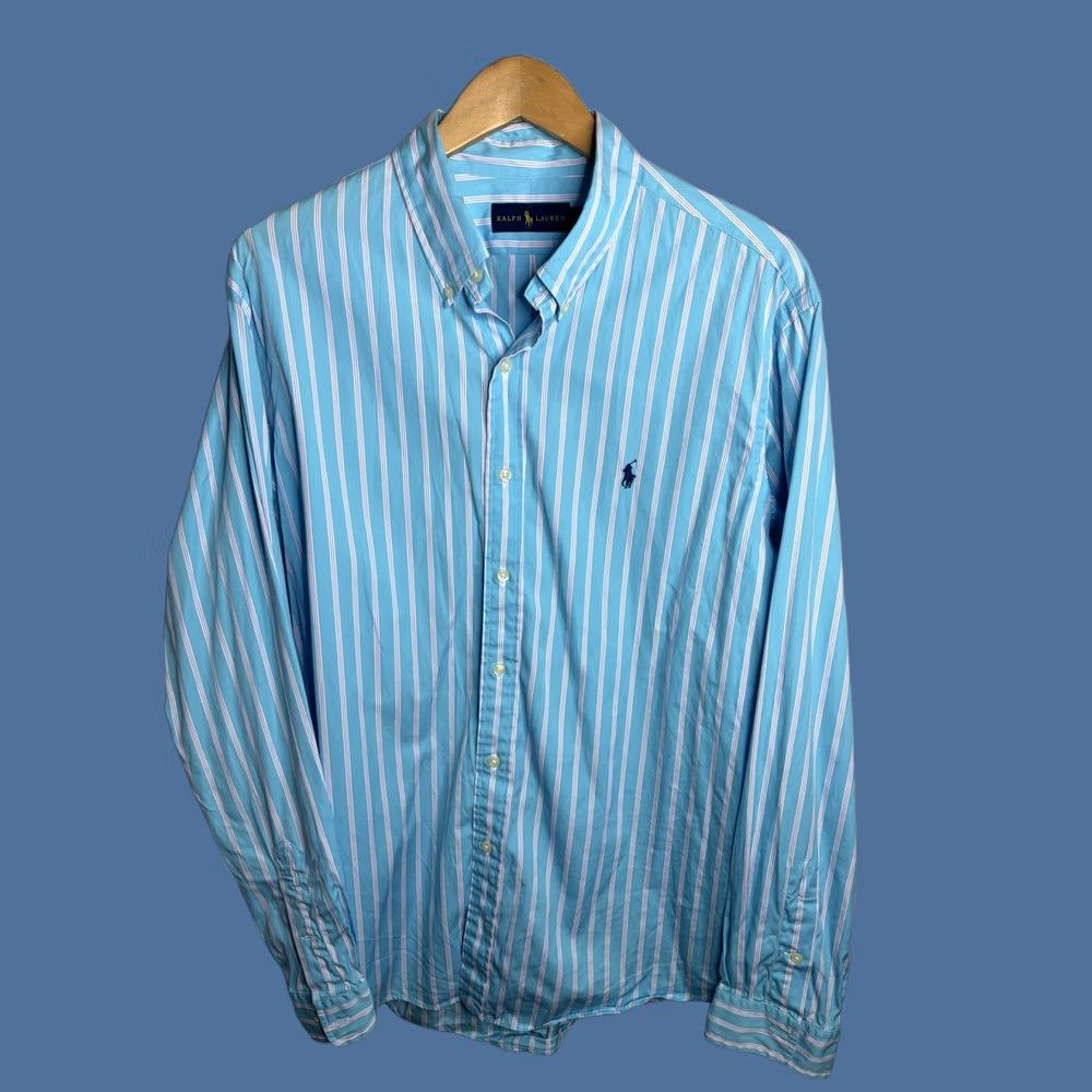 Ralph Lauren Ralph Lauren Shirt Mens XL Blue White Pink Stripe Button Down Long Sleeve Pony Size US XL / EU 56 / 4 - 1 Thumbnail
