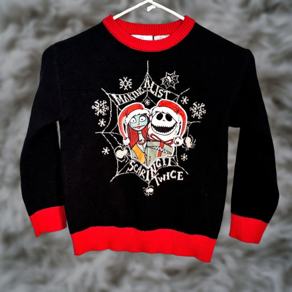 Disney Disney Nightmare Before Christmas Sweater Womens Small Black Jack & Sally Issac Size S / US 4 / IT 40 - 1 Thumbnail