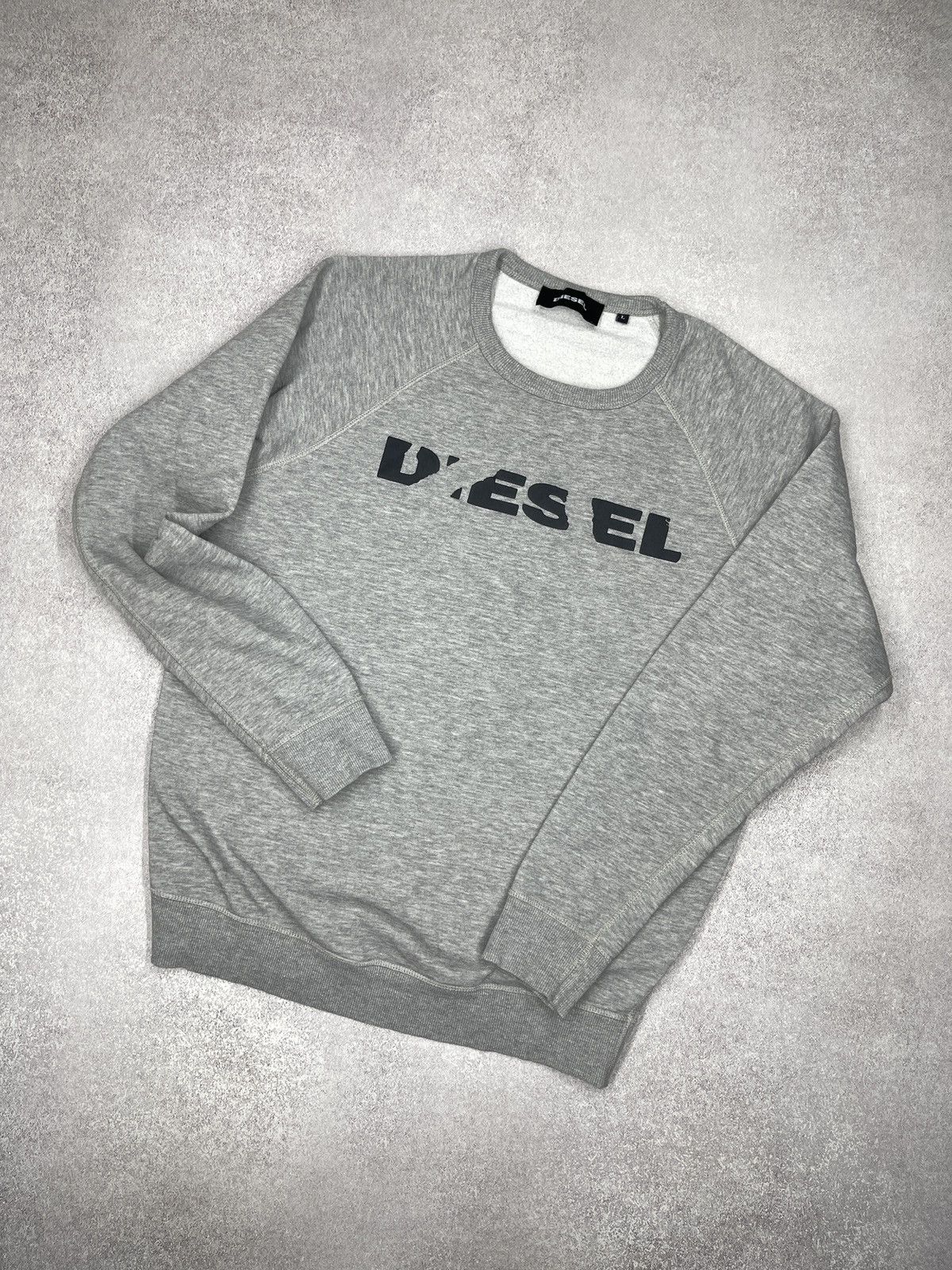 Diesel Mens Diesel Orestes Bro Grey Sweatshirt Big Logo Y2K Size US L / EU 52-54 / 3 - 1 Thumbnail