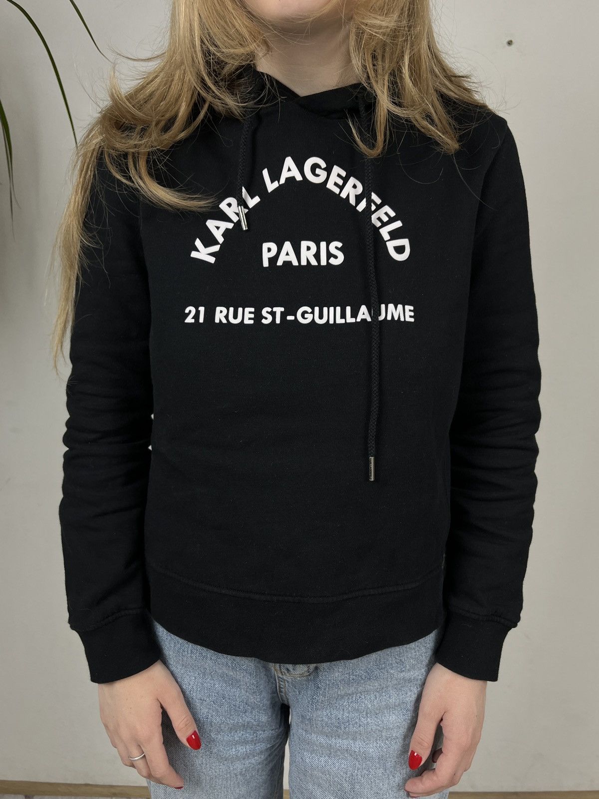 Karl Lagerfeld Women’s Karl Lagerfeld Big Central Logo Black Hoodie Size XS / US 0-2 / IT 36-38 - 1 Thumbnail