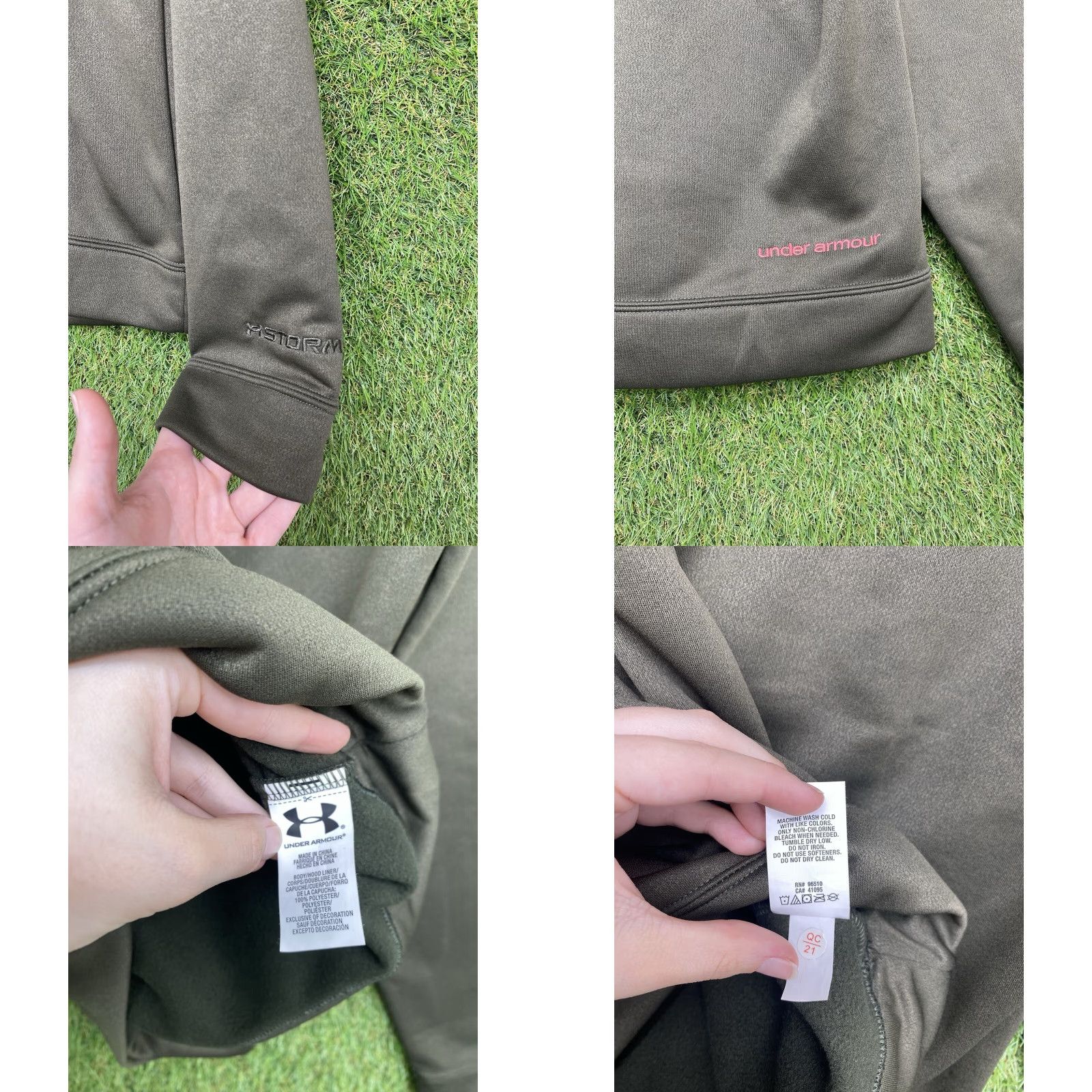 Under Armour VINTAGE UNDER ARMOUR Storm Hoodie Womens L CAMO Logo Pink Pullover Y2K Size L / US 10 / IT 46 - 8 Thumbnail