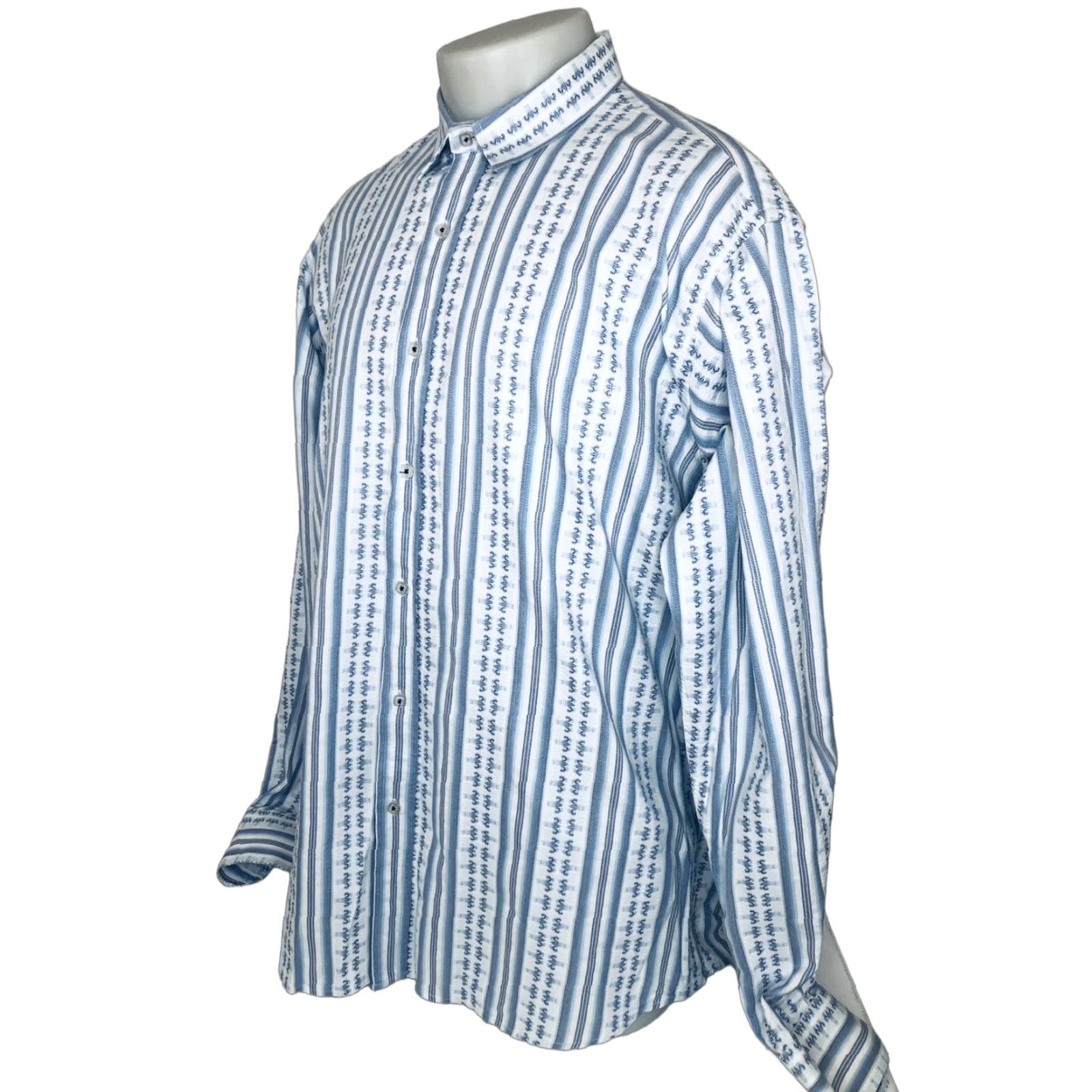 Vintage VISCONTI UOMO - Mens XL Textured Shirt Button-Up Long Sleeve White - Mens XL Shirt Size US XL / EU 56 / 4 - 1 Thumbnail
