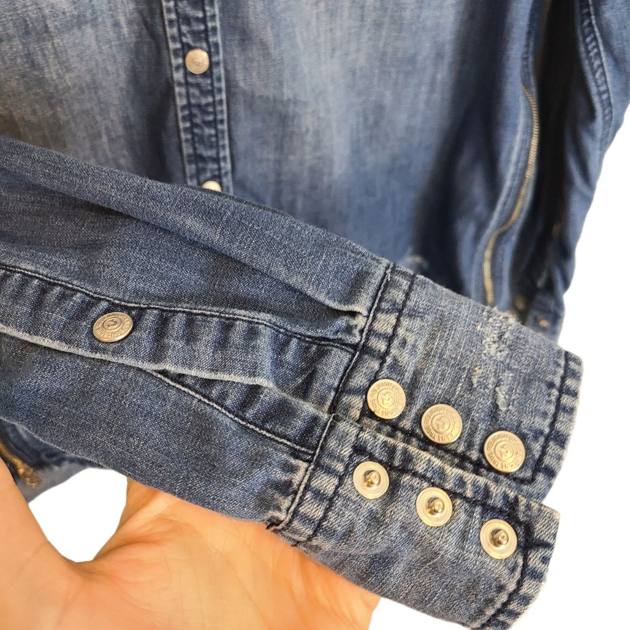 True Religion True Religion Denim Shirt Women XS Snap Western Cowgirl Size XS / US 0-2 / IT 36-38 - 5 Thumbnail