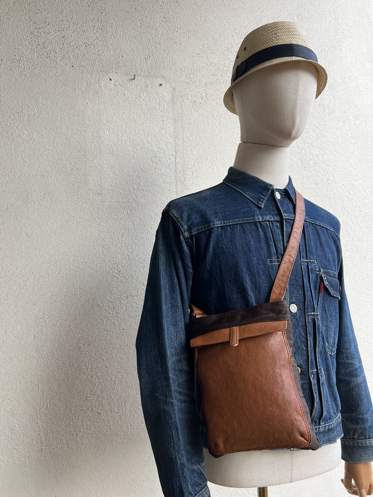Leather Vintage Arukan Japan Hybrid Leather Bag Size ONE SIZE - 5 Thumbnail